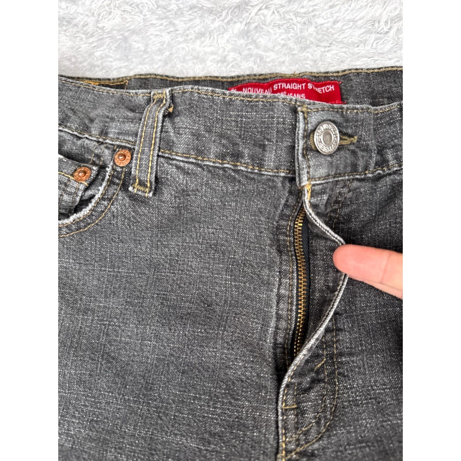Levi's VINTAGE Levi's Jeans Womens 12 Black Denim 505 Nouveau Straight Leg Stretch 32x32 Jeans Womens 505 Straight Leg Jeans Black 32x32 Mens Womens Size 34" / US 12 / IT 48 - 5 Thumbnail