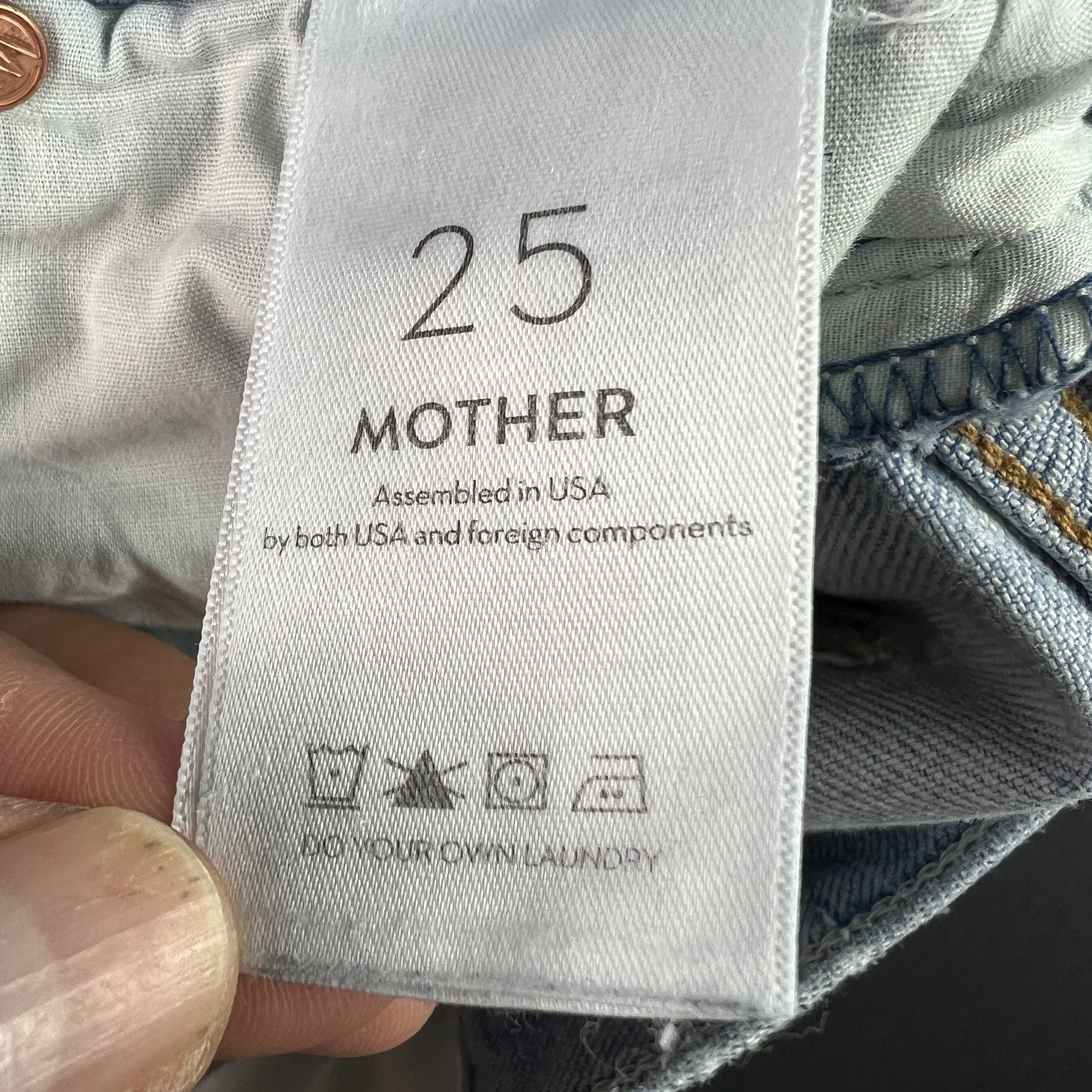 MOTHER Mother Jeans Rascal Ankle Undone Hem Blue Distressed Denim Size 25" / US 0 / IT 36 - 9 Thumbnail