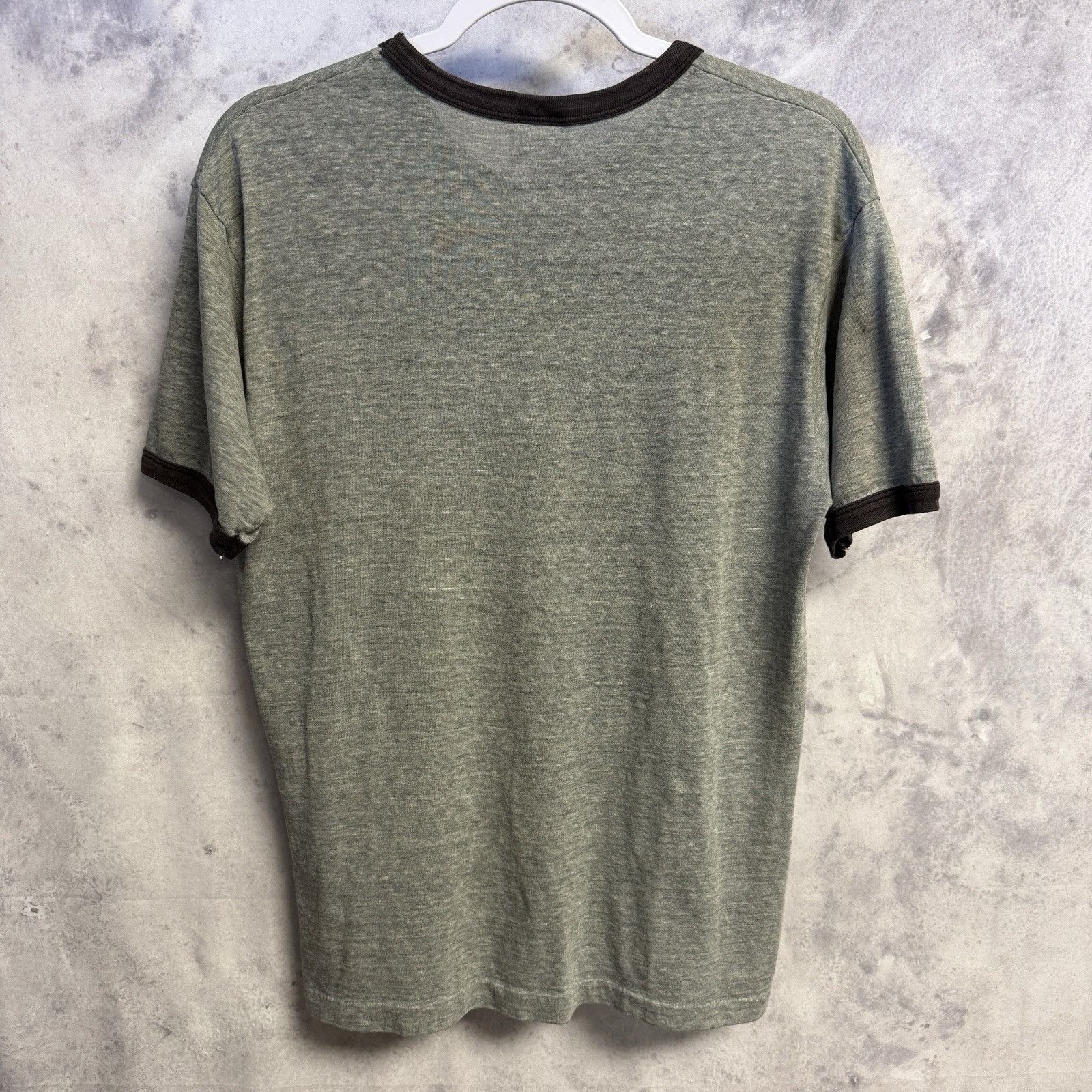 Vintage Vintage 80s Bike & Ski Ringer T Shirt Mens Large Gray 1982 Size US L / EU 52-54 / 3 - 3 Thumbnail
