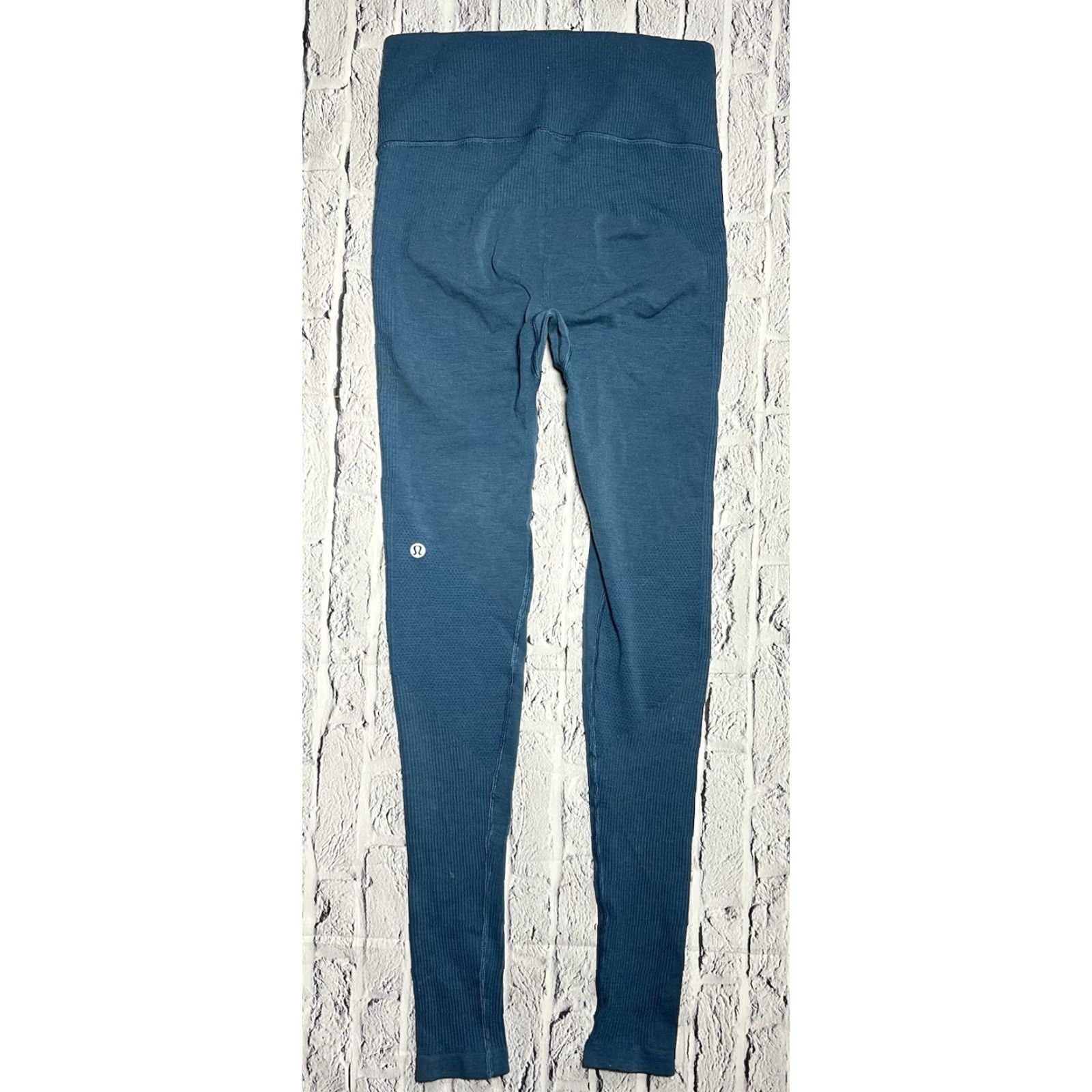 Lululemon Lululemon Rib Panel Tidewater Teal Leggings Size 2 Womens Activewear Ribbed Align Leggings Blue 2 Size 26" / US 2 / IT 38 - 3 Thumbnail