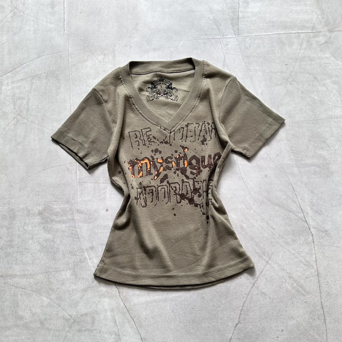 Hysteric Glamour × Undercover Y2K Japan Hysteric Glamour Vibe Ribbed T Shirt Ed Hardy Size L / US 10 / IT 46 - 1 Thumbnail