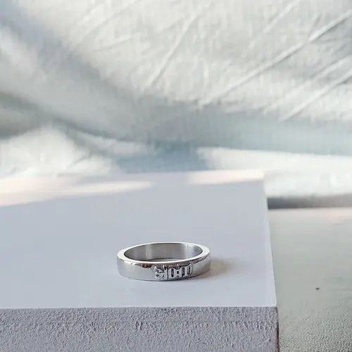 VIBE Fashion Couple Silver Ring Size ONE SIZE - 4 Thumbnail