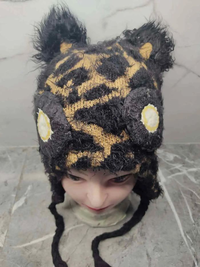 Japanese Brand × Rusty × Vintage Rusty Leopard Wool Style Beanie Size ONE SIZE - 3 Thumbnail