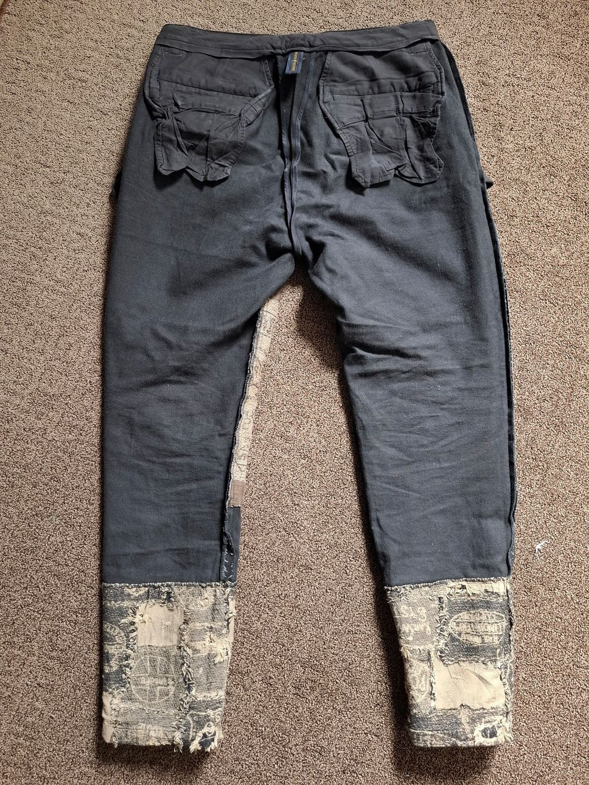 Maison MIHARA YASUHIRO MAISON MIHARA YASUHIRO Damaged Repair Hybrid Denim Trousers Size US 35 - 11 Thumbnail
