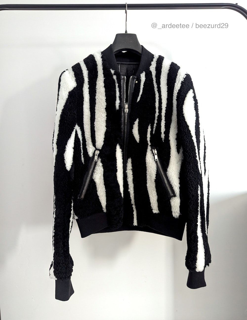 Rick Owens 💥*NWT* RARE SHEARLING GETHSEMANE ZEBRA FLIGHT JACKET Size US S / EU 44-46 / 1 - 1 Thumbnail