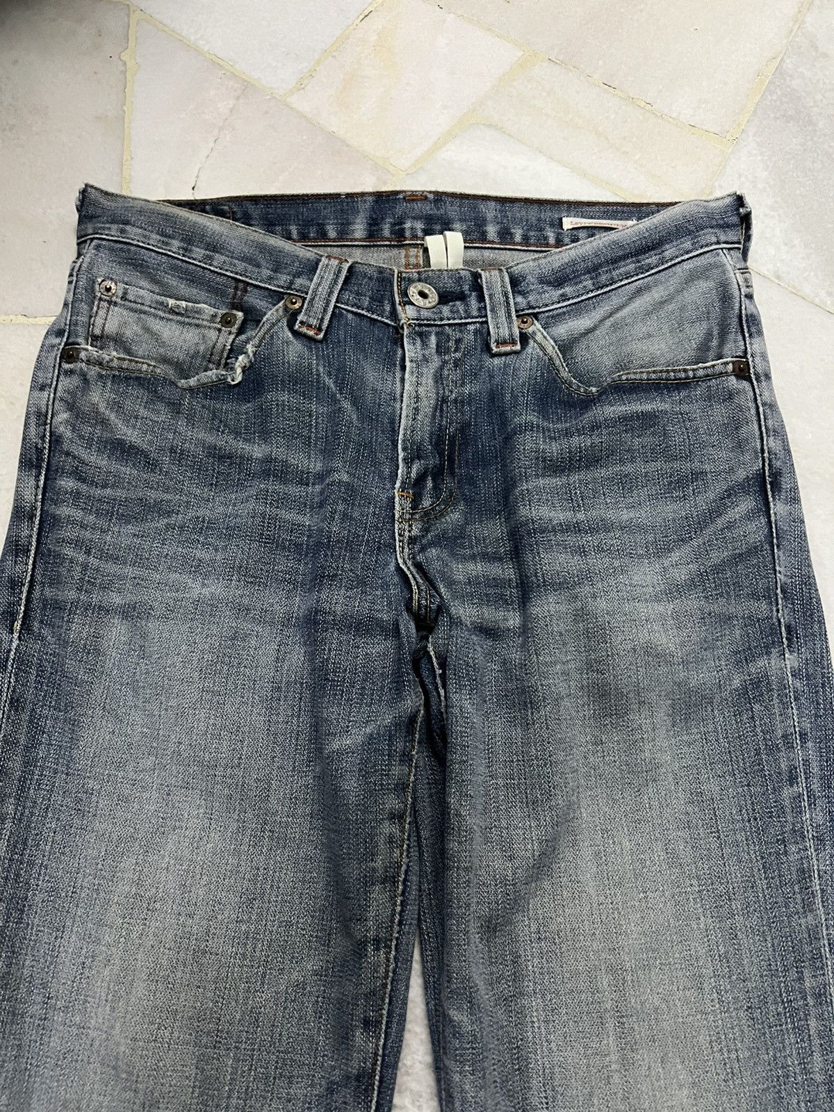 Levi's 💥Flare💥Vintage Levis 517 Stone Wash Distress Jean Size US 31 - 3 Thumbnail
