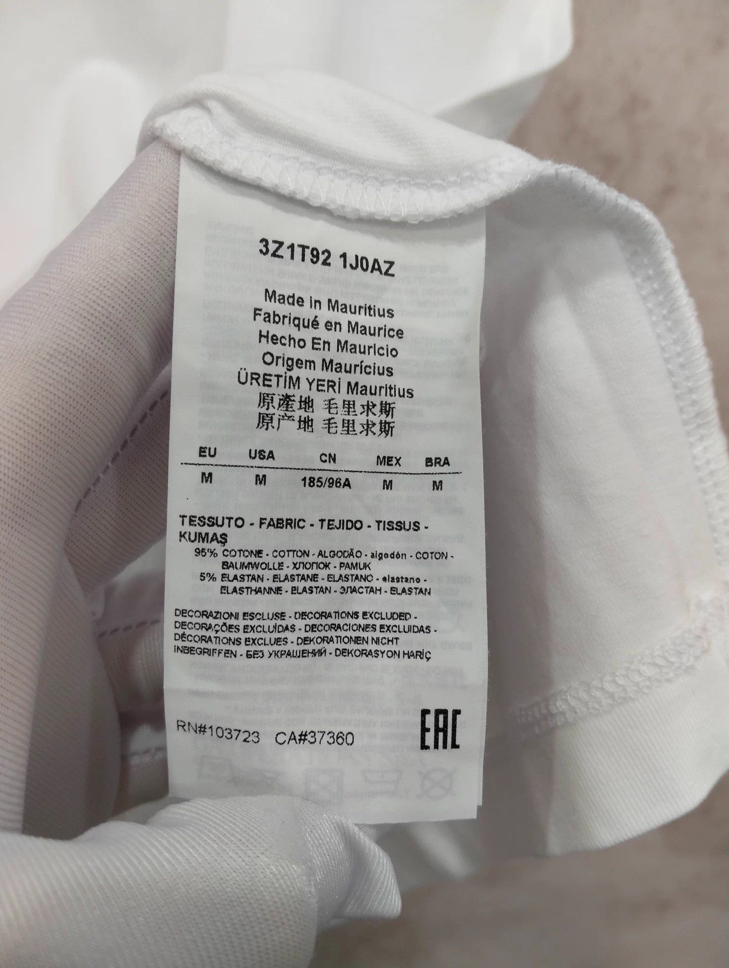 Emporio Armani EMPORIO ARMANI White Logo Short Sleeve Tee M Size US M / EU 48-50 / 2 - 4 Thumbnail
