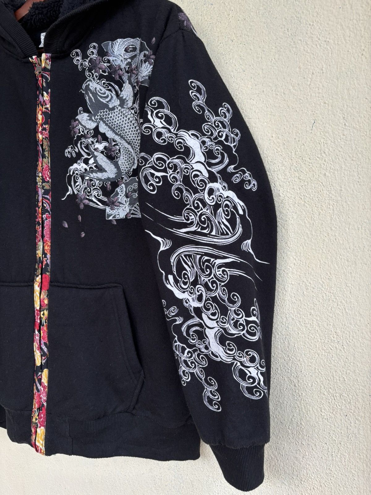 Japanese Brand Koi Fish Zip Up Fleece Lining Hoodie Size US XL / EU 56 / 4 - 9 Thumbnail