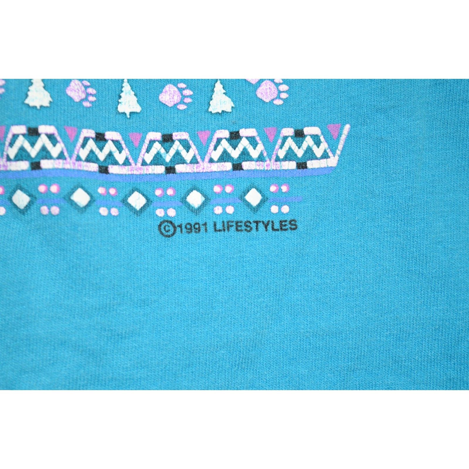 Anvil VINTAGE Anvil T-Shirt TEAL 1990s 1991 Short Sleeve Crew Neck 90s Graphic Logo Men M USA Size US 31 - 3 Thumbnail