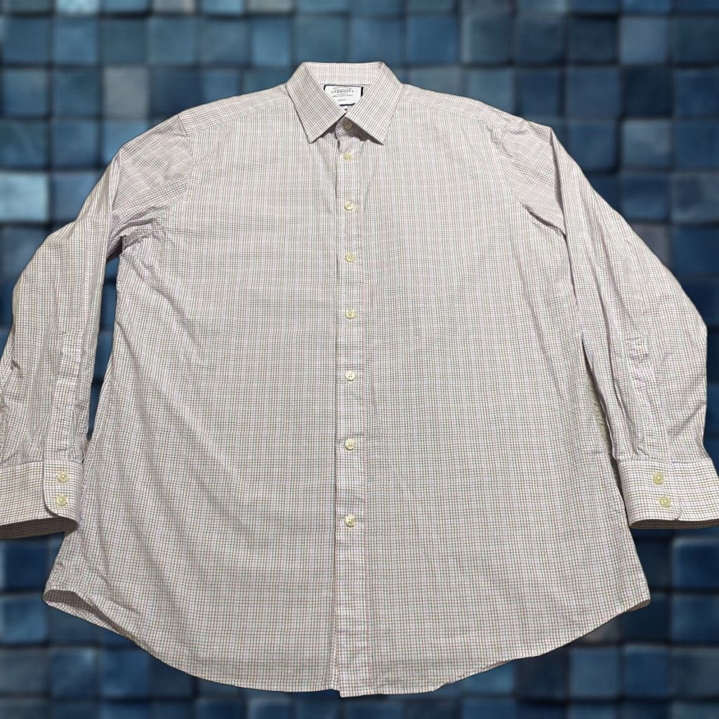 Charles Tyrwhitt Charles Tyrwhitt Mens 17 Shirt Multicolor Plaid Long Sleeve Button Front Slim Shirt Size US XL / EU 56 / 4 - 1 Thumbnail