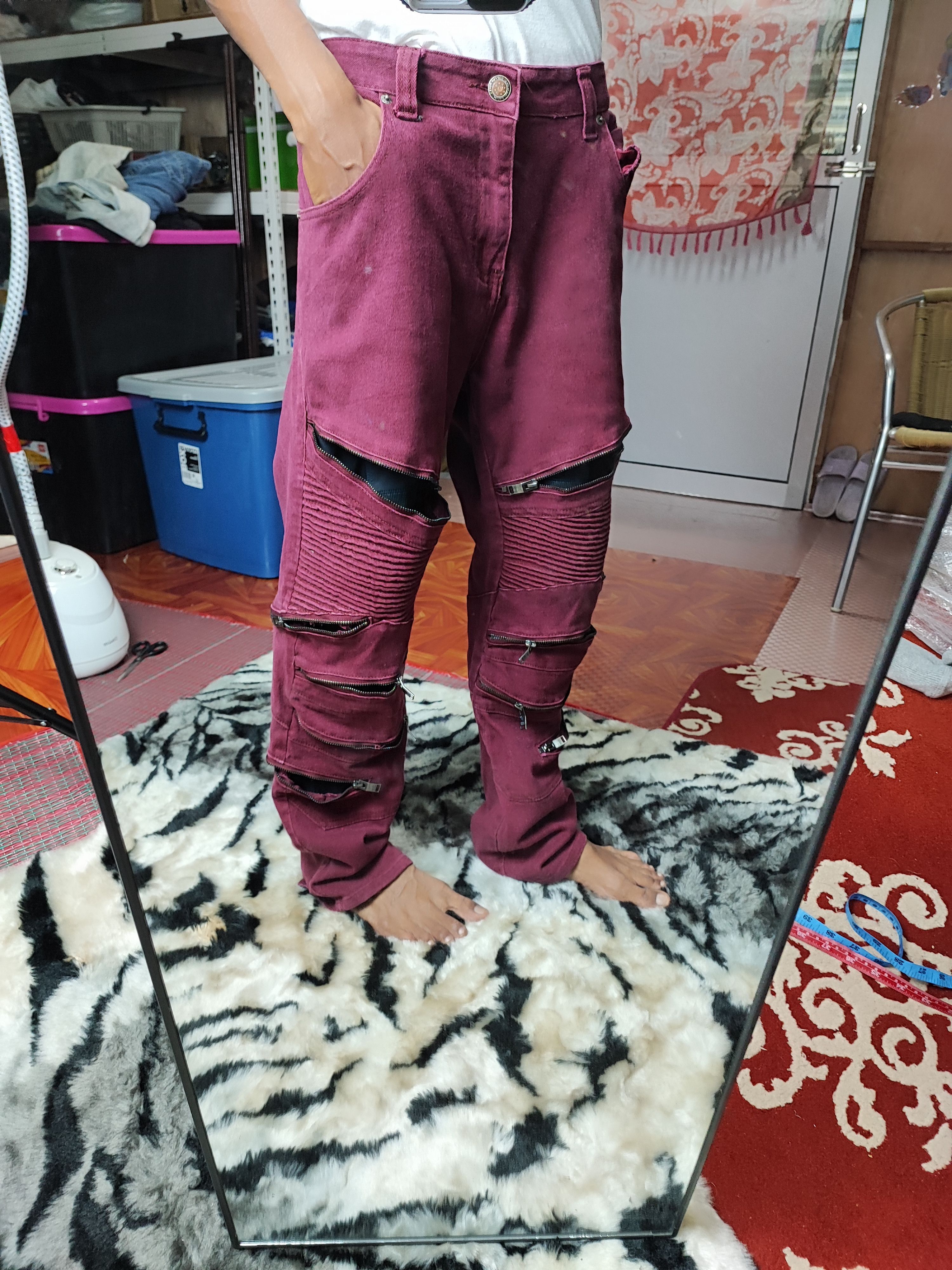 Hysteric Glamour Bondage Punk Grunge Zipper Jeans Size US 37 - 2 Thumbnail
