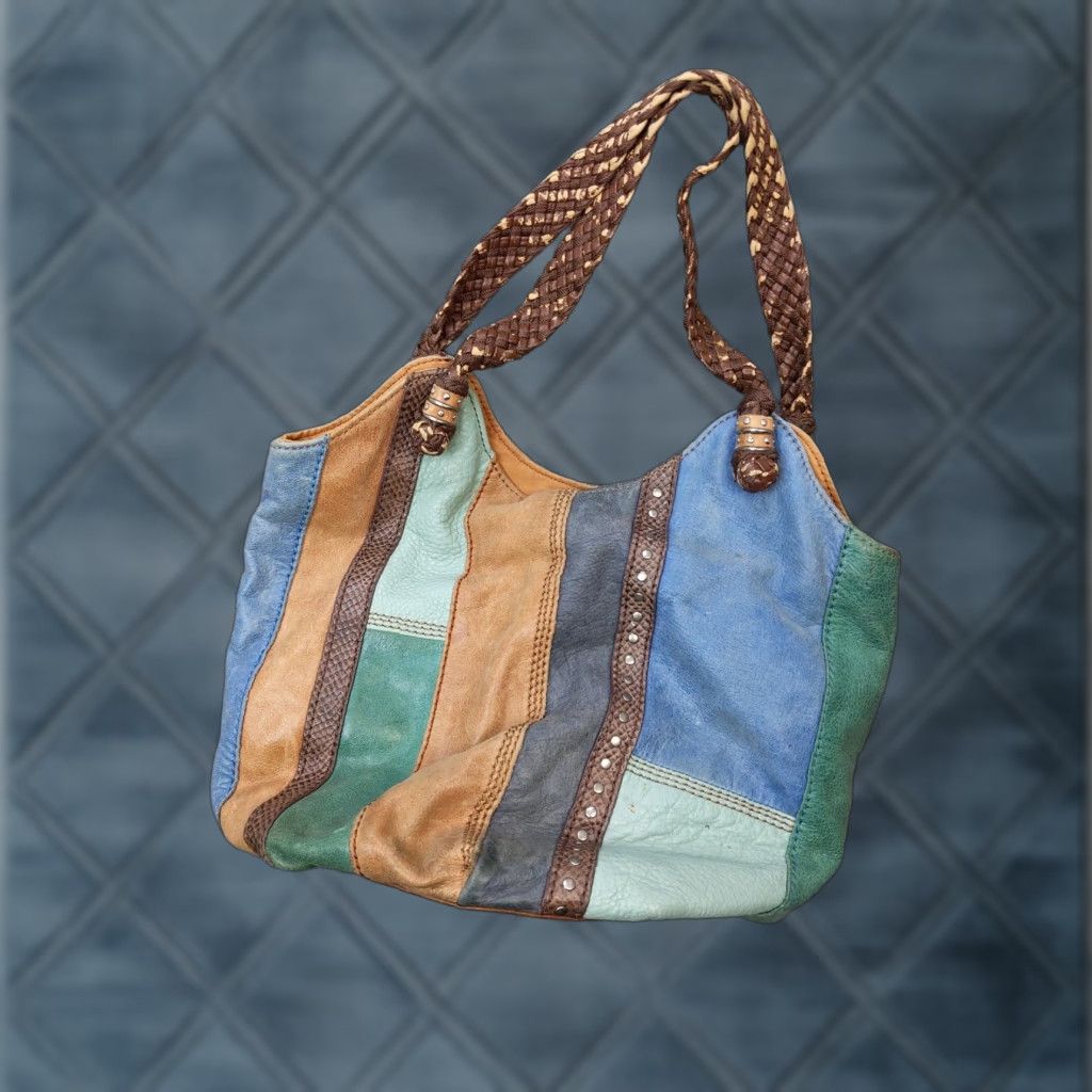 The Sak The Sak Shoulder Hobo Bag Womens Large Multicolor Leather Patchwork Purse Size ONE SIZE - 1 Thumbnail