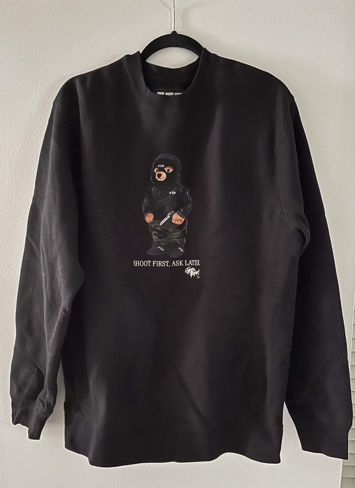 Fuck The Population FTP Hooded Bear Crewneck | Grailed