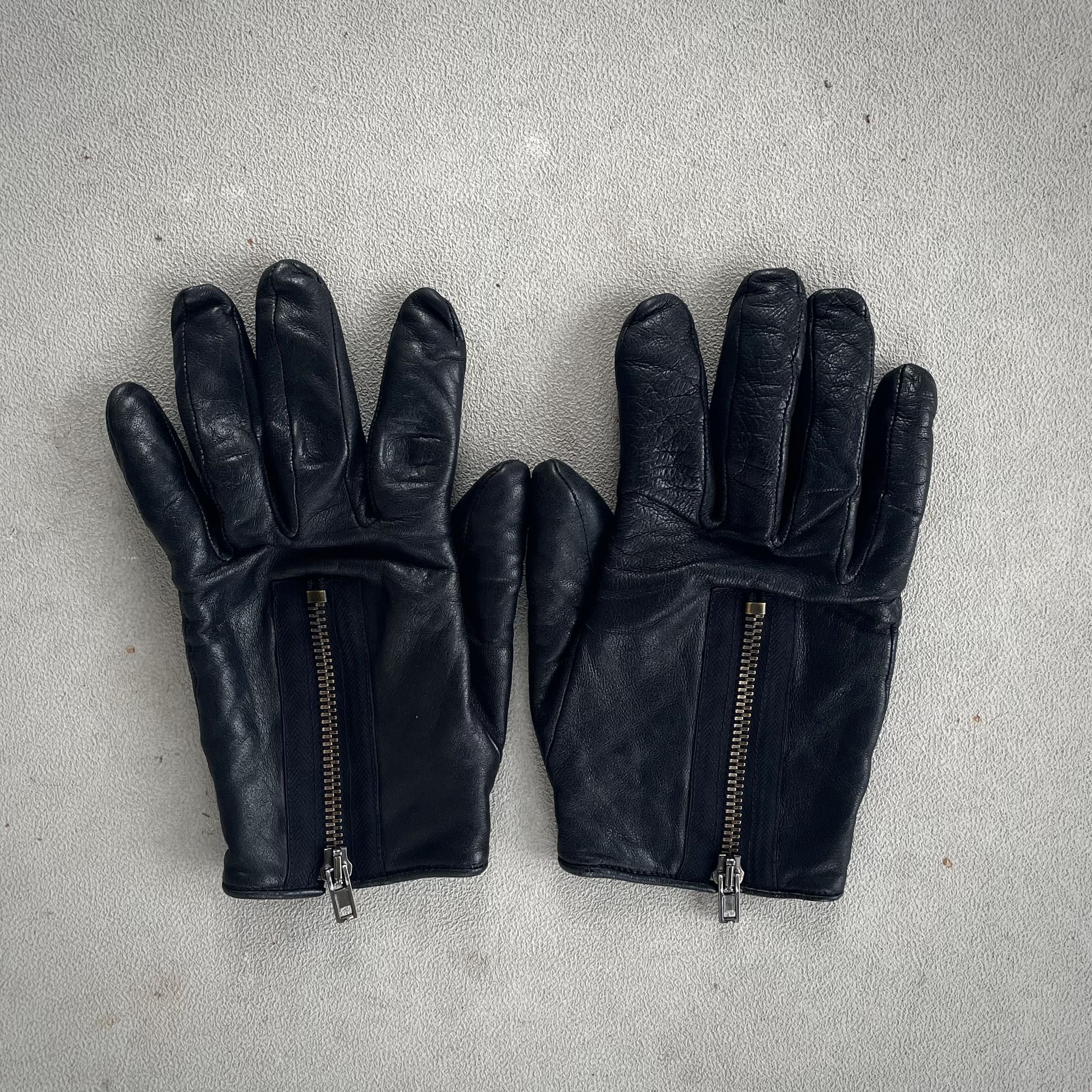 Brown Leather Cashmere Gloves