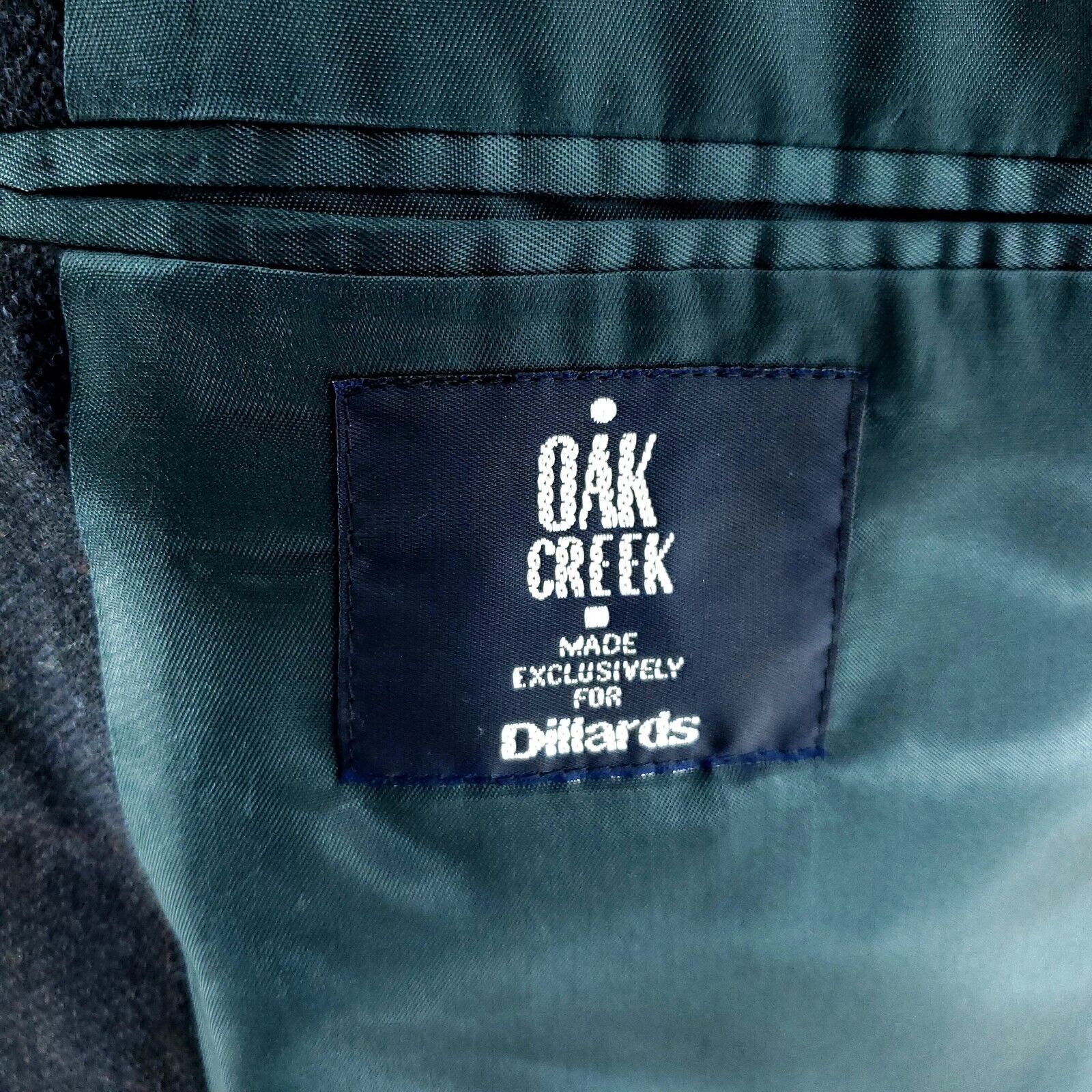 Vintage Oak Creek Tweed Lambswool 2 Button Sport Coat 44R Blue Check Size 44R - 7 Thumbnail