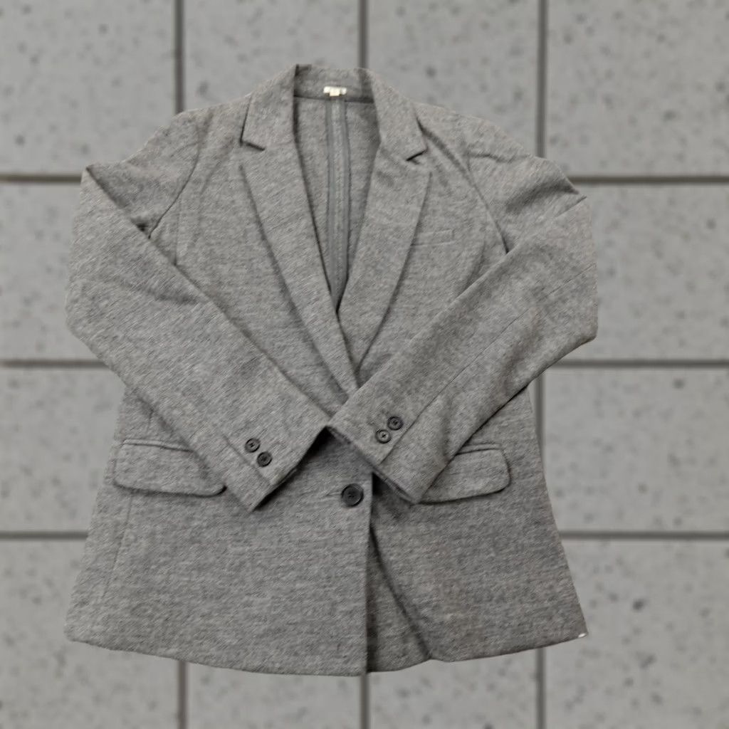 J.Crew J.CREW Blazer Womens 4 Gray Heather Wool Notch Button Sport Coat Suit Jacket Top Size S / US 4 / IT 40 - 1 Thumbnail