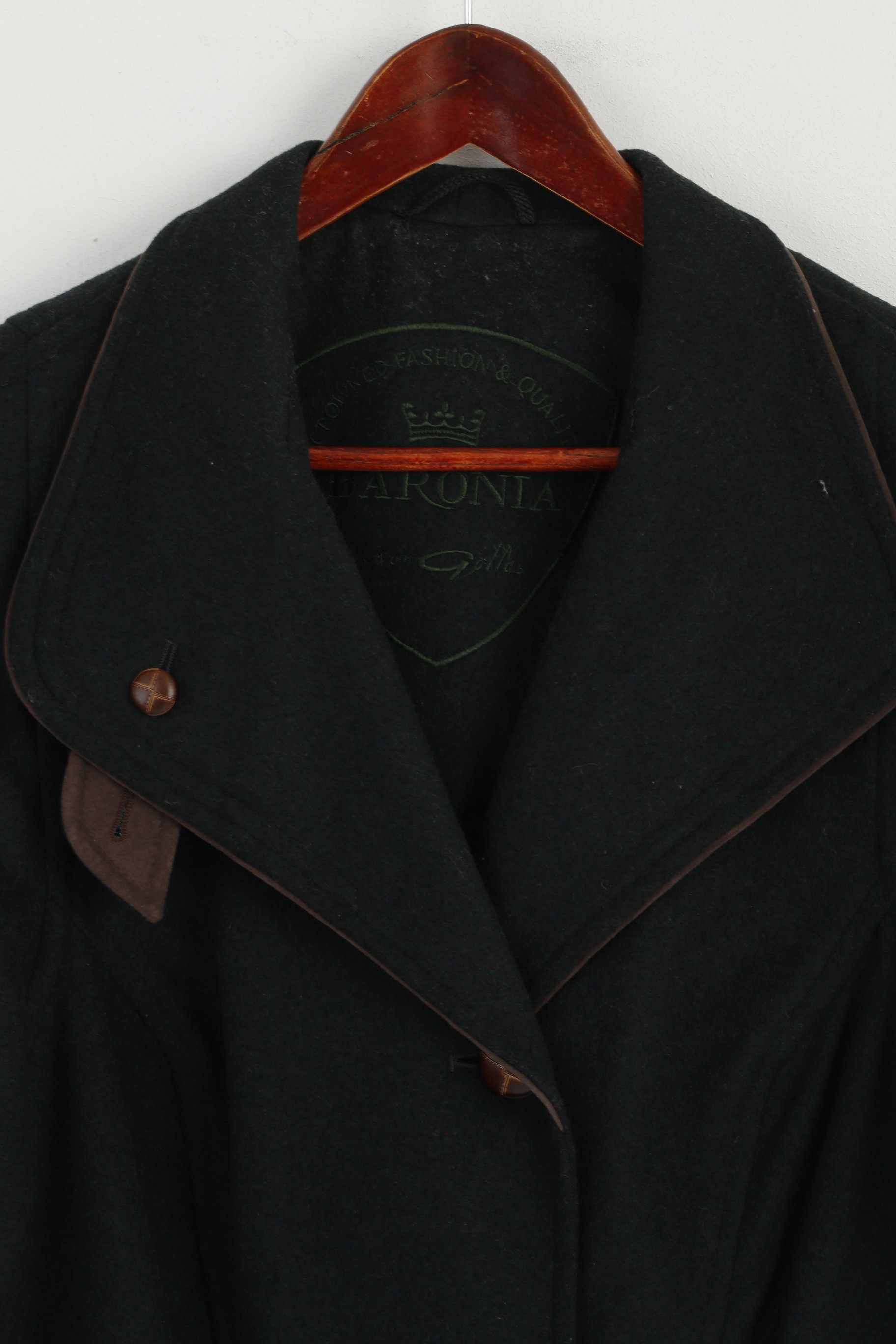 Vintage BARONIA VON GOLLAS Women 20 46 Coat Loden 0875 Size 3XL / US 20-22 - 3 Thumbnail