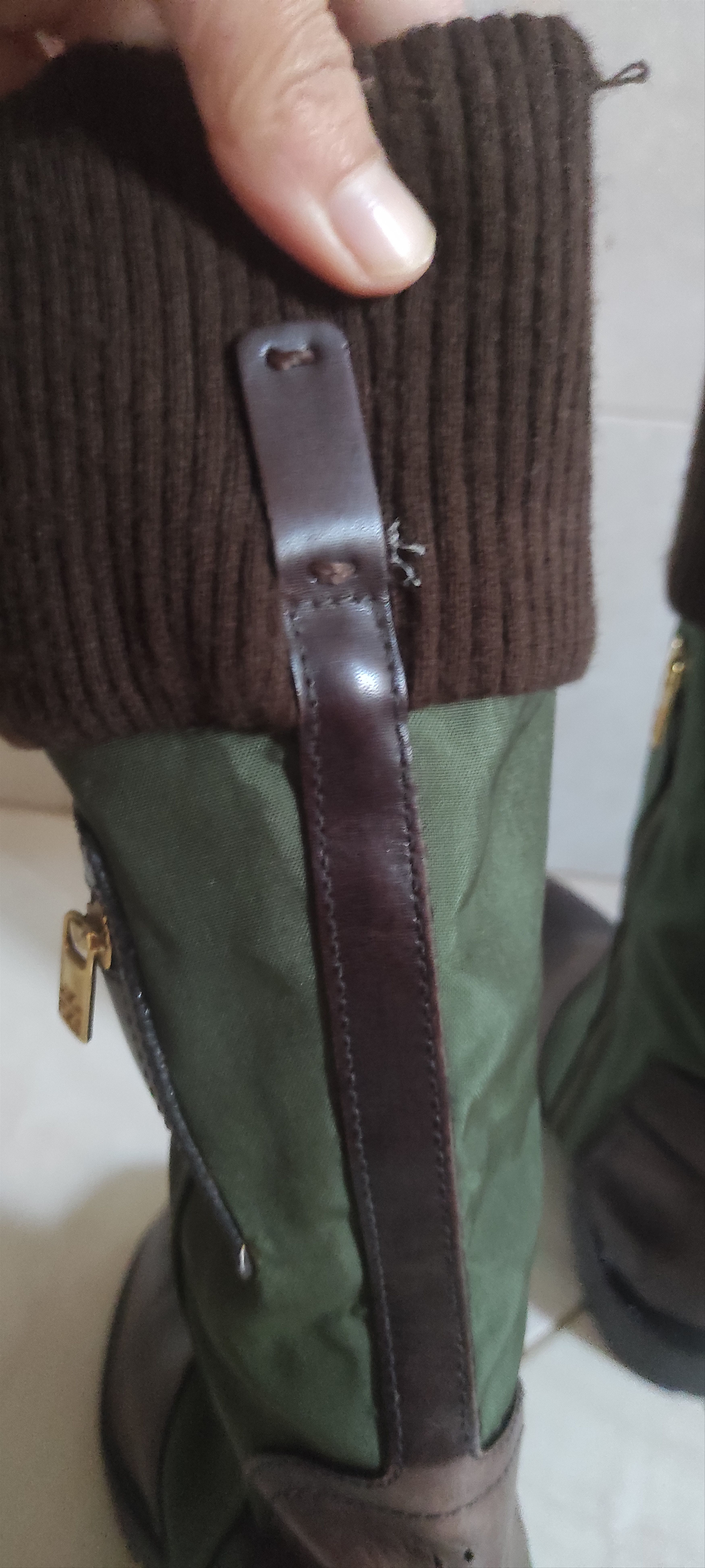 Tory Burch Tory Burch Military Green & Brown Leather Riding Boots. Size US 7.5 / IT 37.5 - 21 Thumbnail