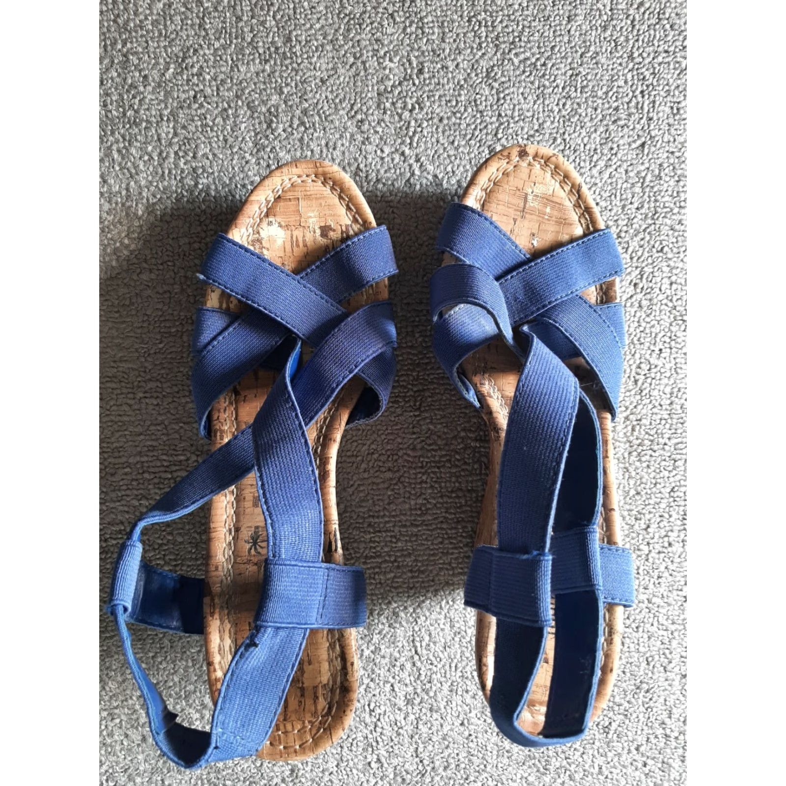 Vintage Montego Bay Club Strappy Wedges Women’s Sz 6 Blue Open Toe Sandals Gold? Size US 6 / IT 36 - 3 Thumbnail