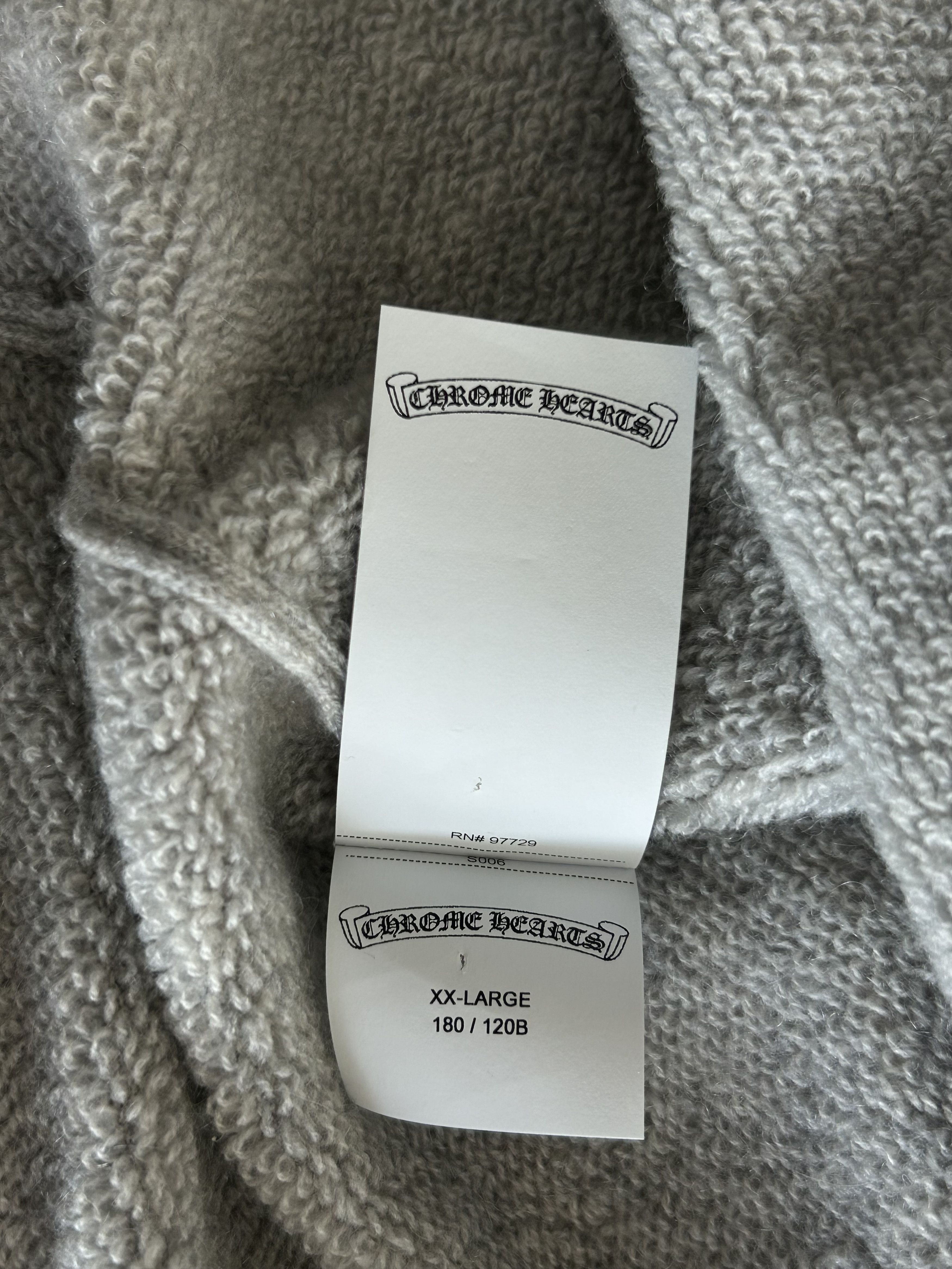 Chrome Hearts Chrome Hearts Grey & Black Embroidered Cashmere Sweater Size US XXL / EU 58 / 5 - 6 Thumbnail