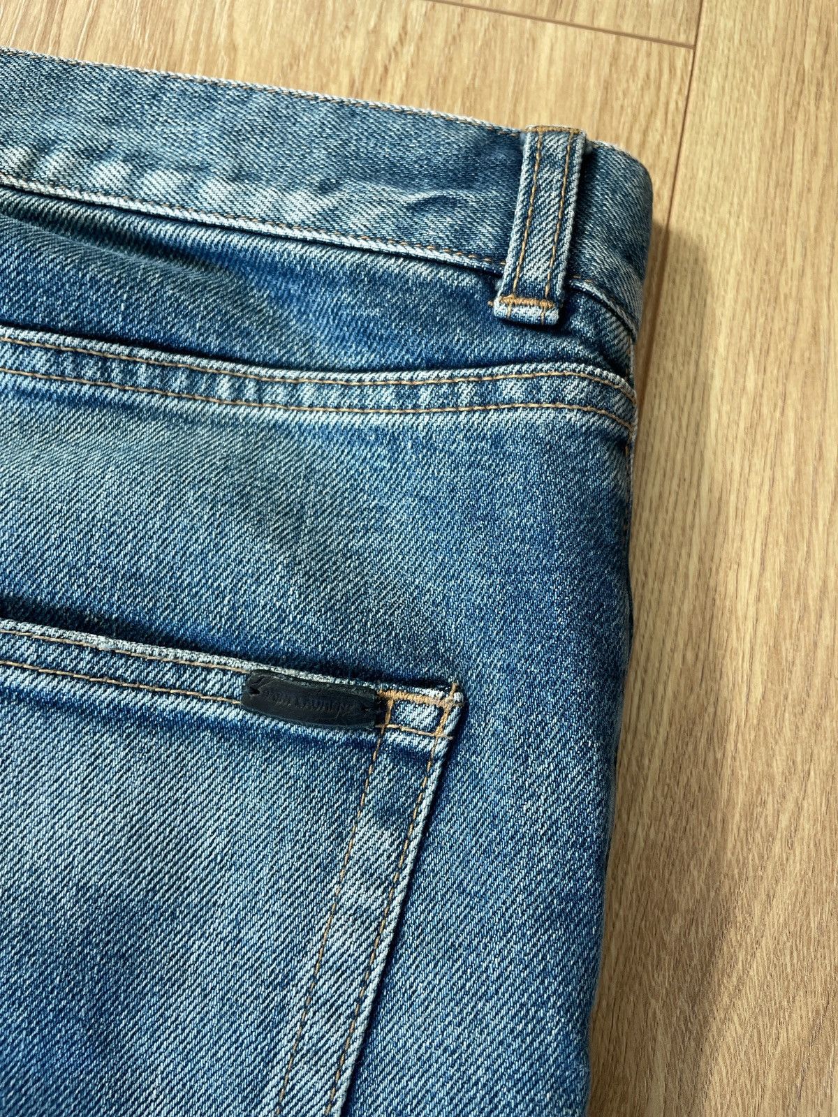 Saint Laurent Paris Saint Laurent D24 Washed Blue Denim Jeans Size US 30 / EU 46 - 4 Thumbnail