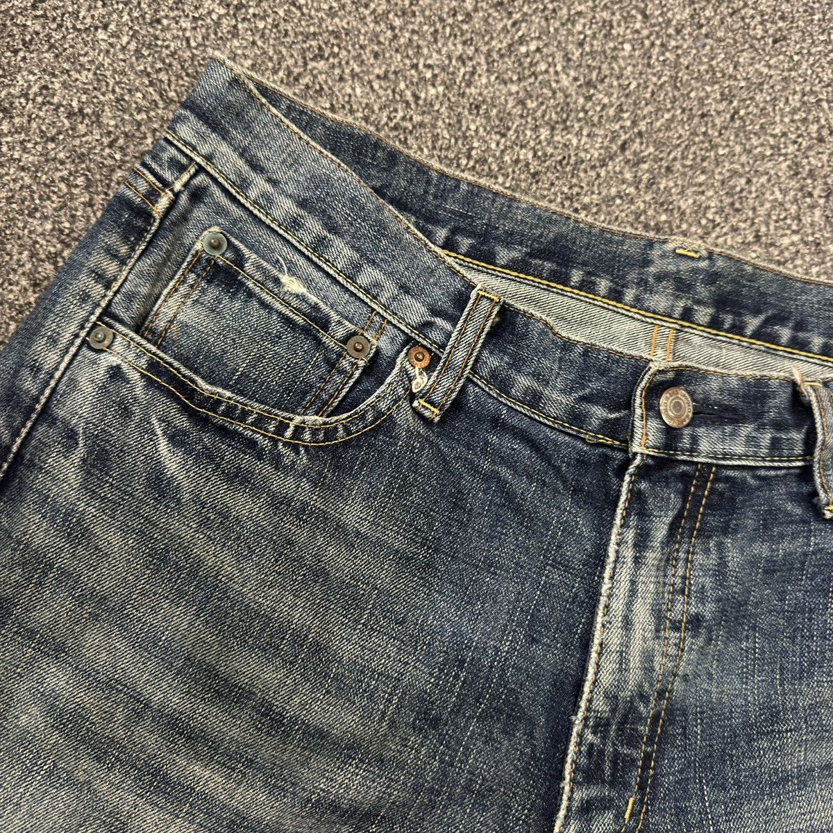 Undercover × Uniqlo 🔥🇯🇵 Vintage 90s Uniqlo UJ S003 Aging Faded Denim Size US 35 - 11 Thumbnail