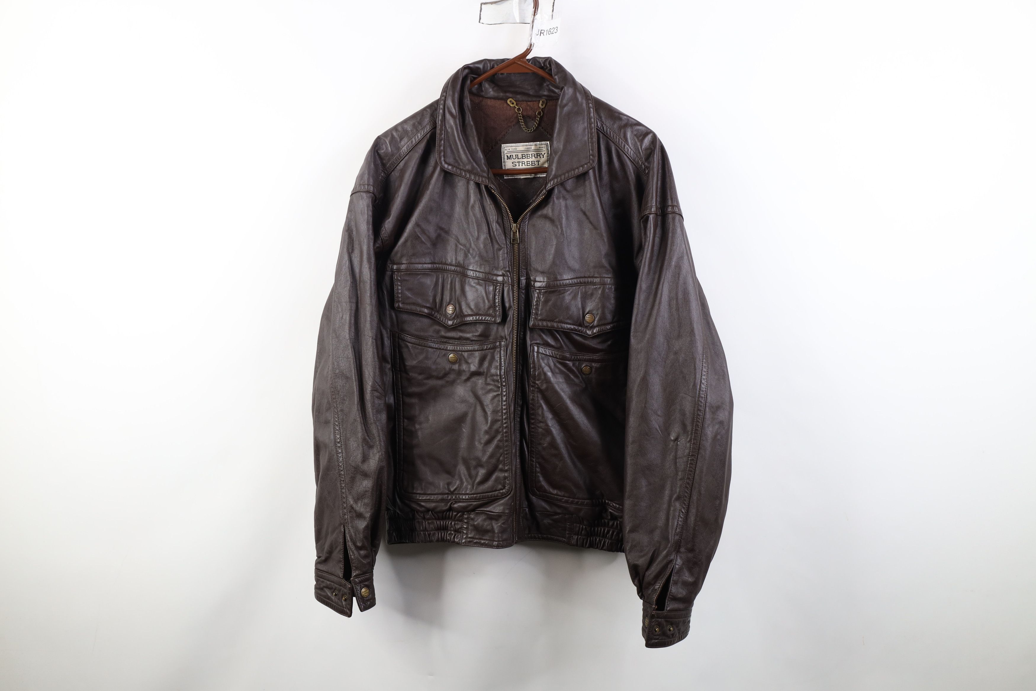 Vintage Vintage 90s Streetwear Quilted Leather Bomber Jacket Brown Size US M / EU 48-50 / 2 - 1 Thumbnail