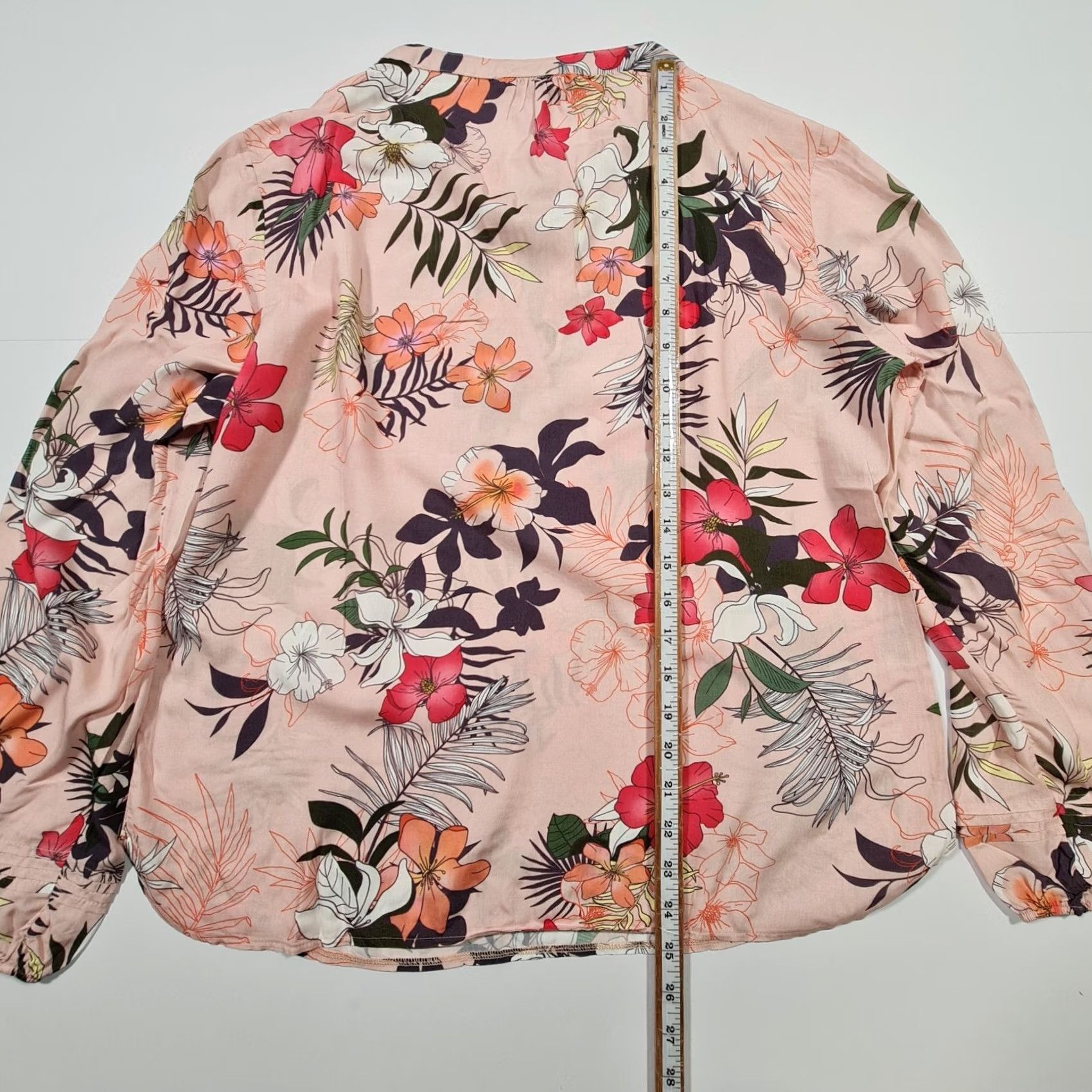 CO Betty & CO Womens Blouse Pink 12 UK Floral Long Sleeves Henley Pullover Casual Travel Ladies Top Size XL / US 12-14 / IT 48-50 - 6 Thumbnail