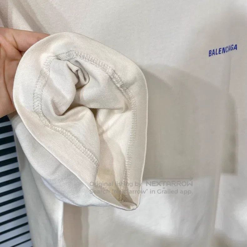 Balenciaga Balenciaga Beige Short Sleeve T-Shirt with Letter Print Lo Size US S / EU 44-46 / 1 - 4 Thumbnail