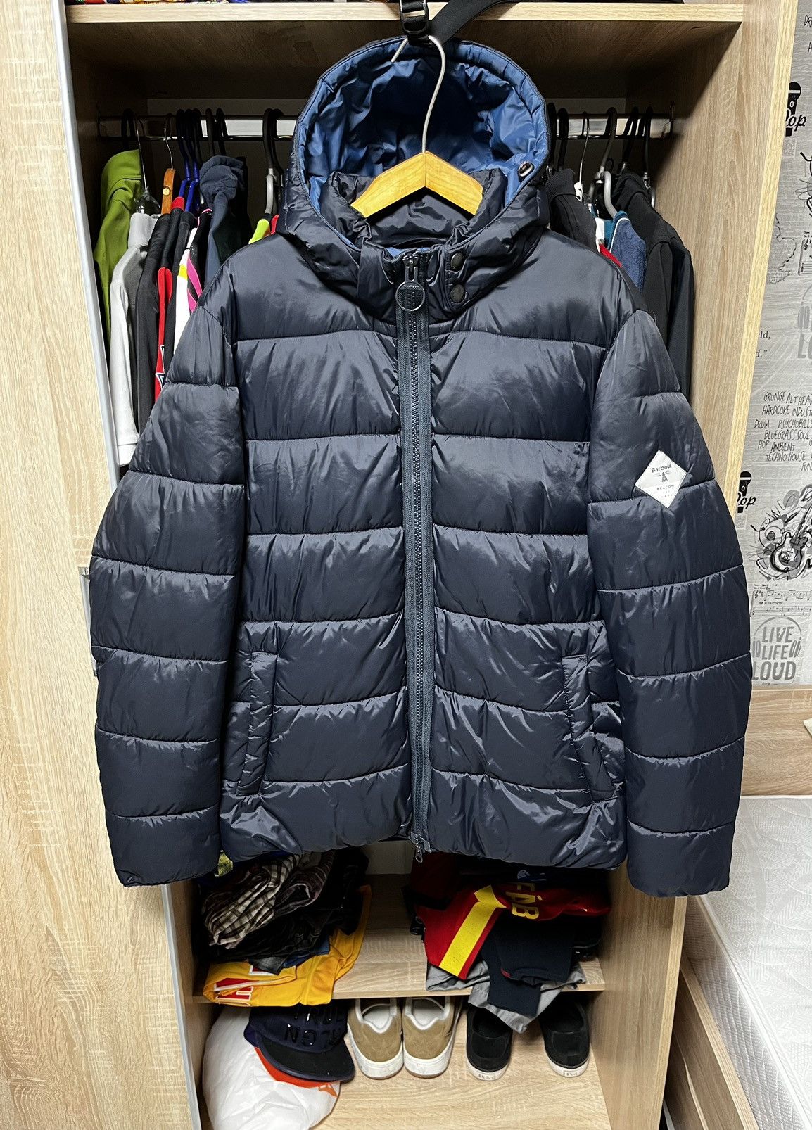 Barbour 🔴 BARBOUR BEACON HIKE QUILTED JACKET NAVY Size US M / EU 48-50 / 2 - 4 Thumbnail
