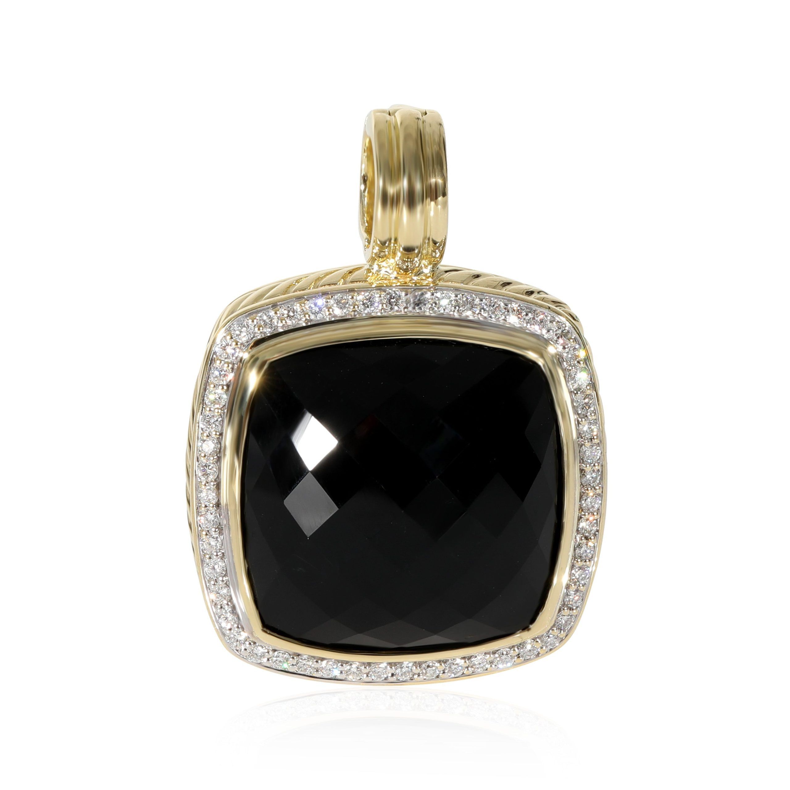 David Yurman Albion Onyx Diamond Enhancer Pendant in 18k Yellow