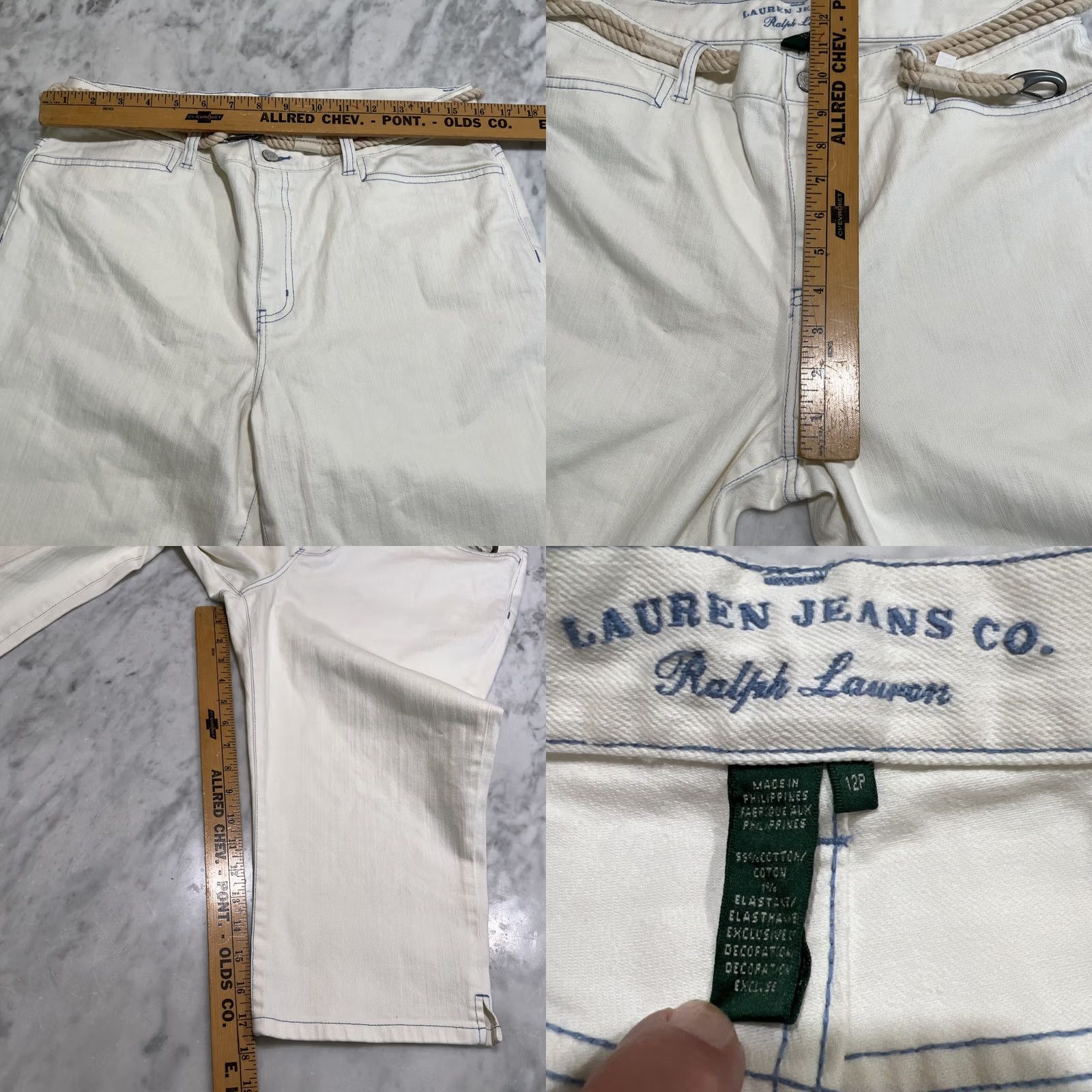 Ralph Lauren Ralph Lauren Lauren Jeans Nautical Classic Midcalf Rope Belt White Size 12/P Petites Women Size 34" / US 12 / IT 48 - 8 Thumbnail