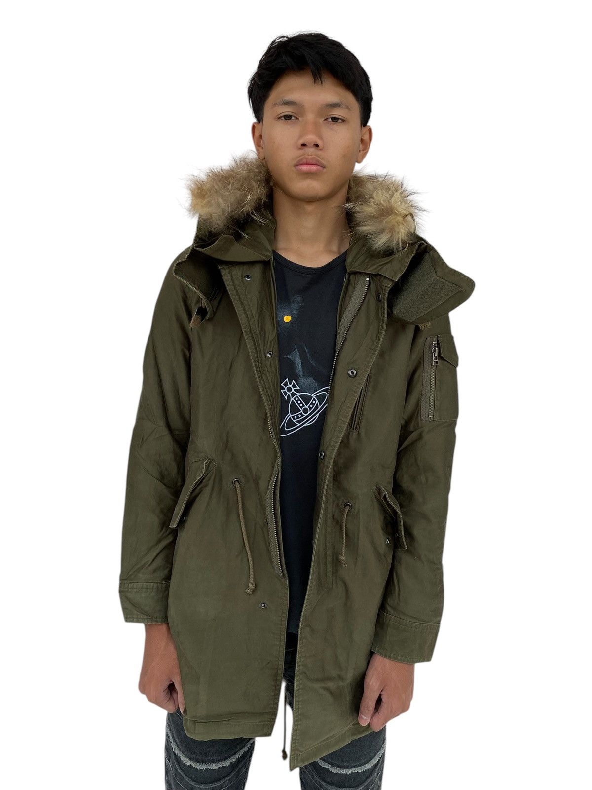 If Six Was Nine × Japanese Brand × Le Grande Bleu (L.G.B.) 2000s Union Station - Fur Raccoon Hoodie Cargo Jacket Size US M / EU 48-50 / 2 - 1 Thumbnail