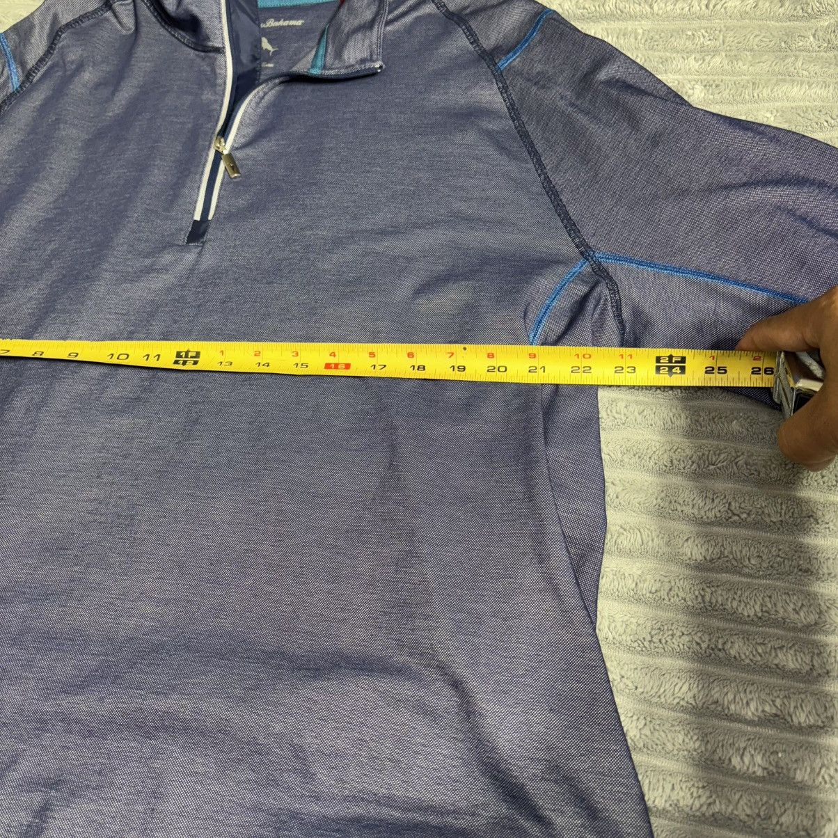 Tommy Bahama Tommy Bahama Navy Blue Light Weight 1/4 Zip Pull Over 2XL Size US XXL / EU 58 / 5 - 6 Thumbnail
