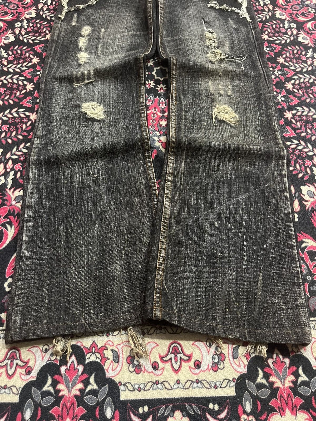semanticdesign Semantic Design Snakeskin Distressing Fringe Mud Flare Jeans Size US 32 / EU 48 - 12 Thumbnail