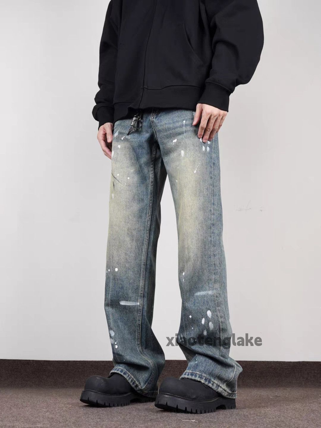 Jean × Vintage washed faded punk grunge hiphop rusty paint jeans Size US 28 / EU 44 - 3 Thumbnail