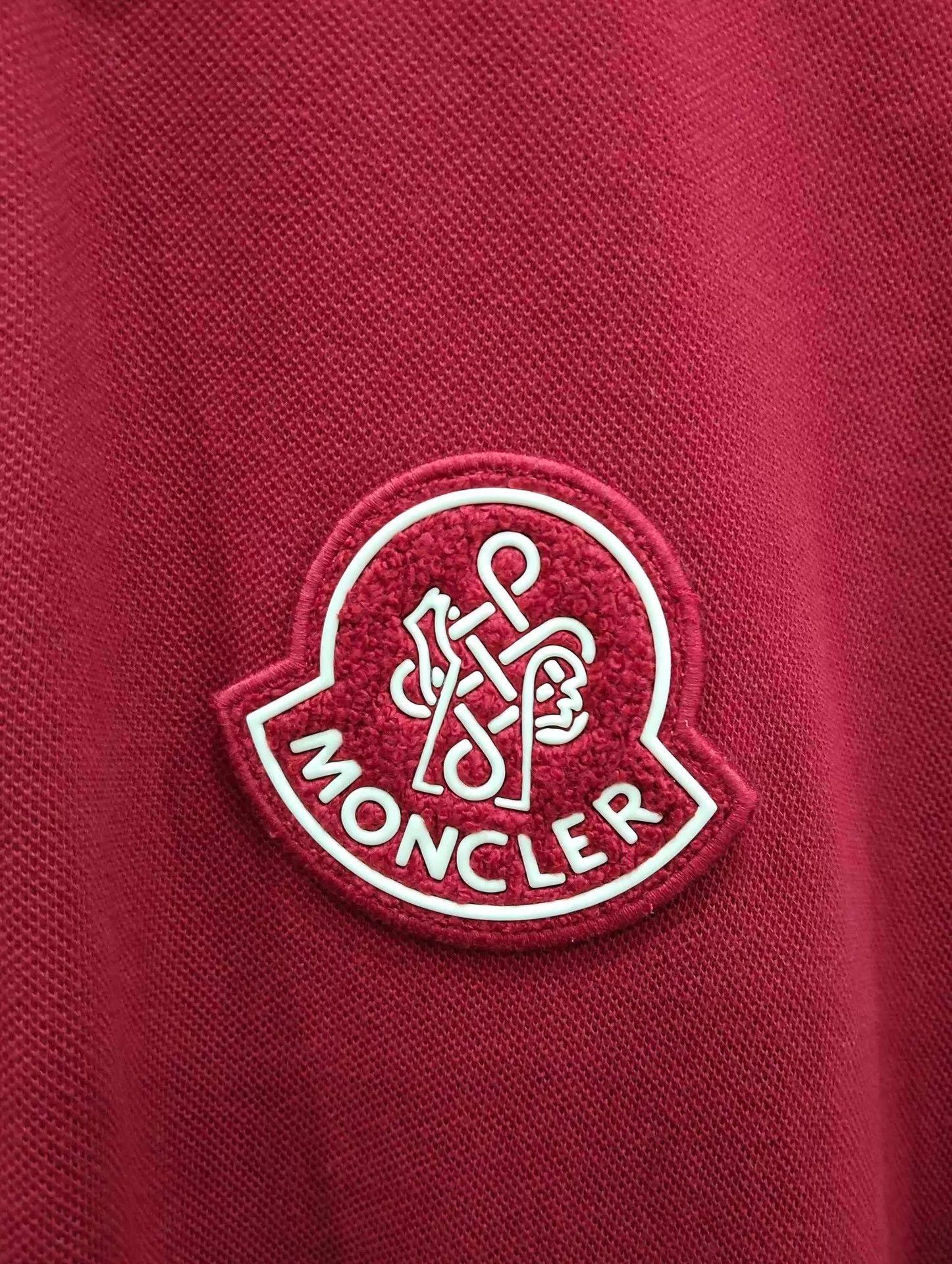 Moncler Moncler Red Logo Polo Shirt XXL Size US XXL / EU 58 / 5 - 3 Thumbnail