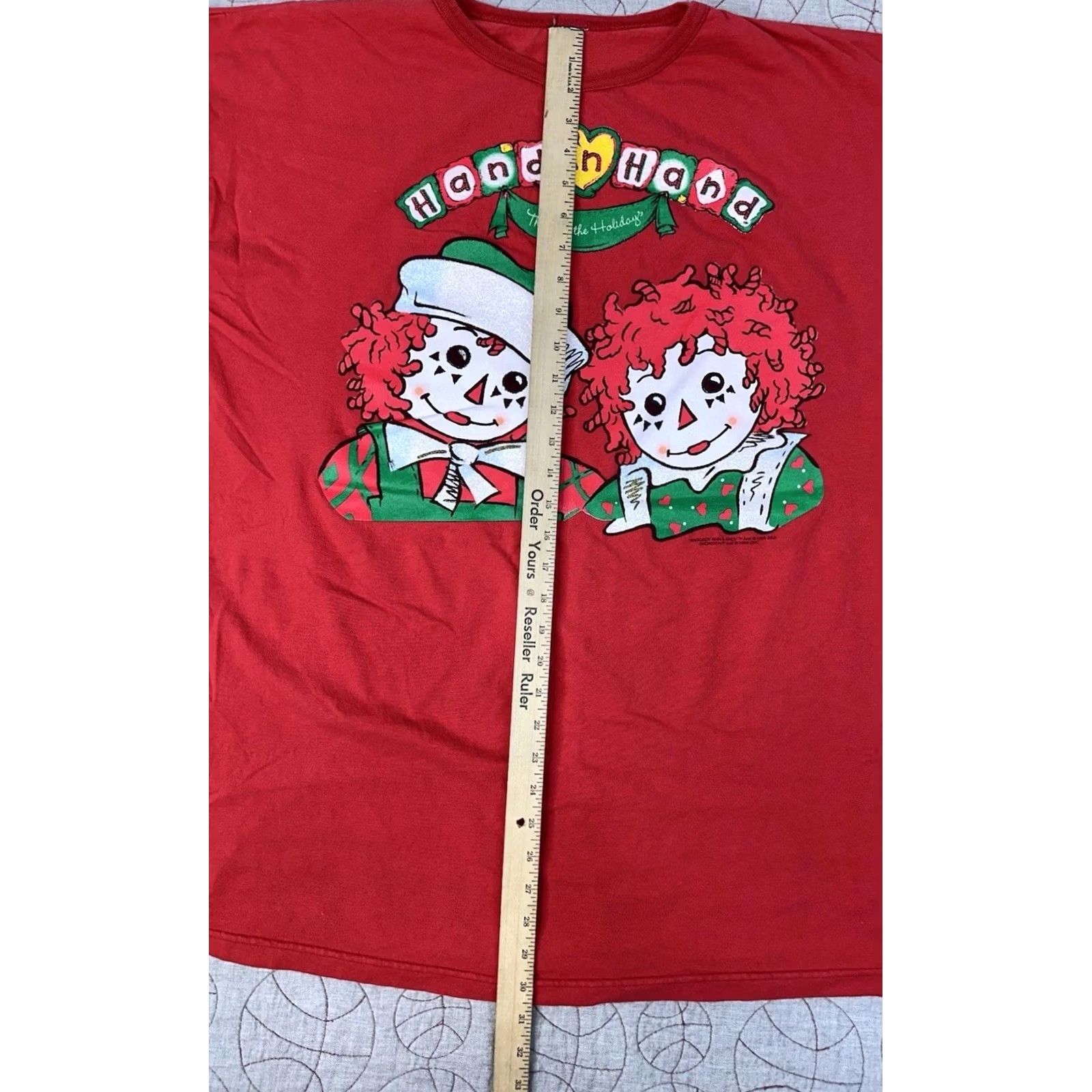 Vintage VINTAGE Friends Snowden & Friends Raggedy Ann Andy Shirt 1998 Hand in Hand One Size Red Womens Size ONE SIZE - 7 Thumbnail
