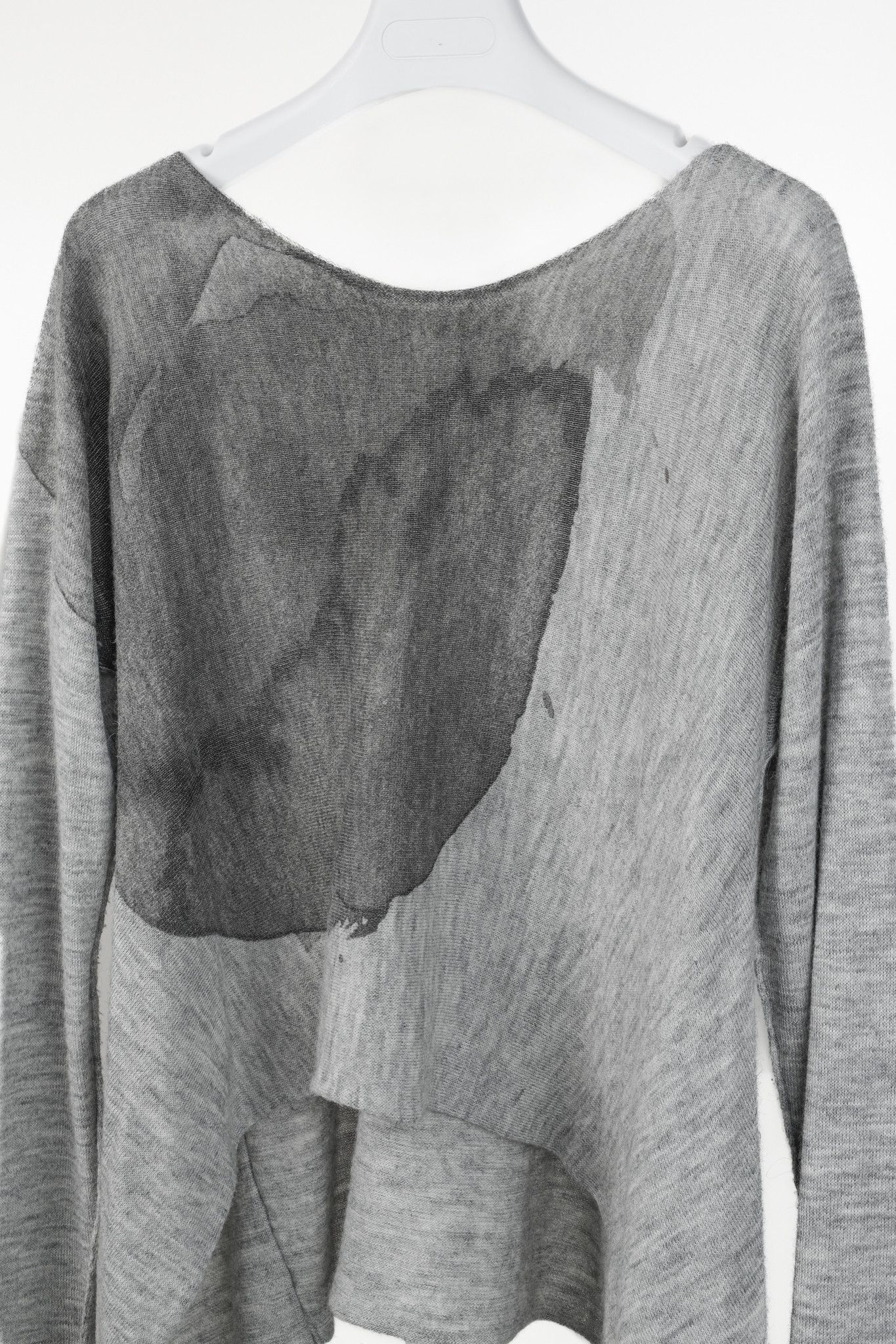 Other Crea Concept AW/17 Grey Watercolour Sharkbite-Hem Sweater Size M / US 6-8 / IT 42-44 - 3 Thumbnail