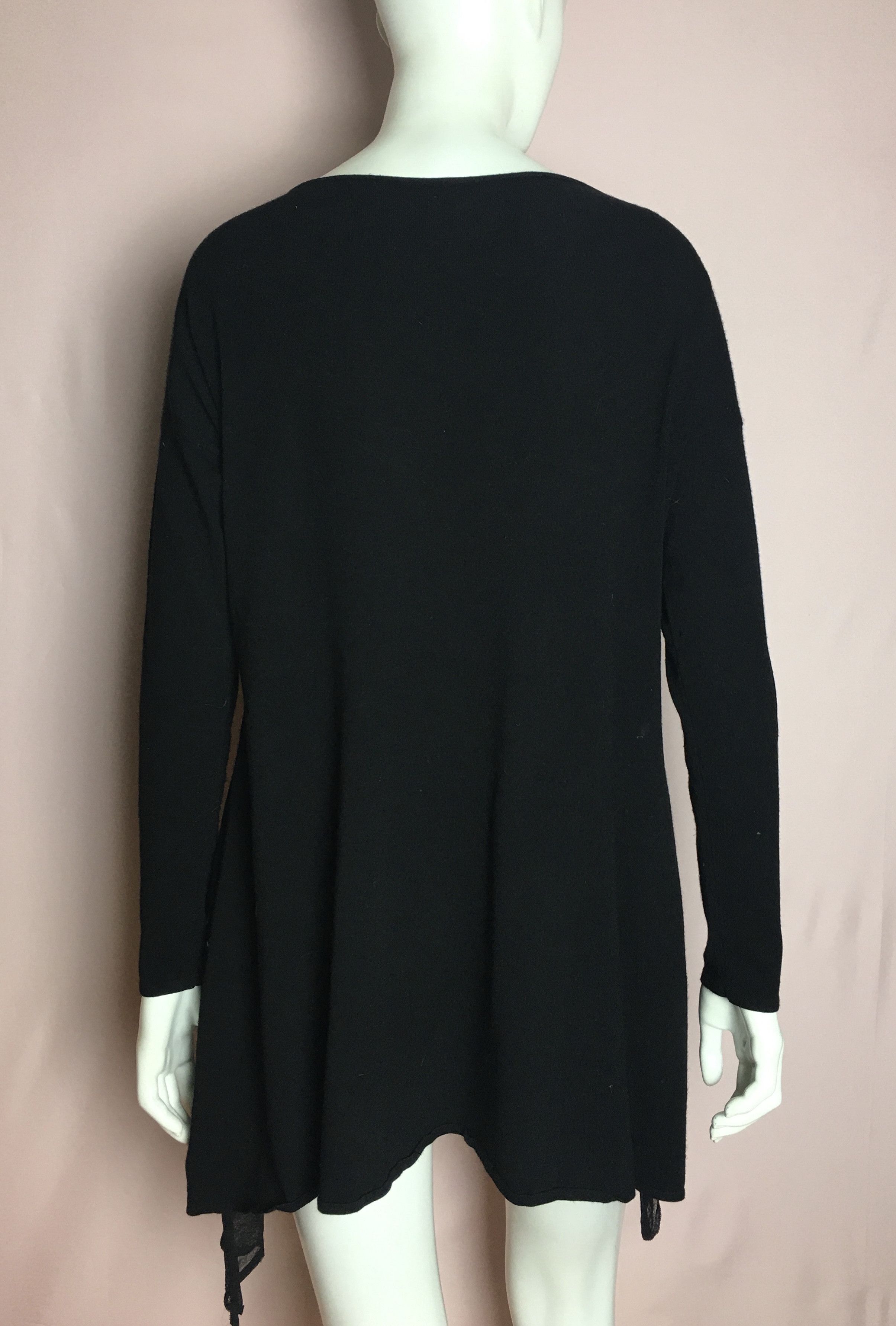 Sarah Pacini Sarah Pacini Wool Blend Black Long Tunic Size ONE SIZE - 2 Thumbnail