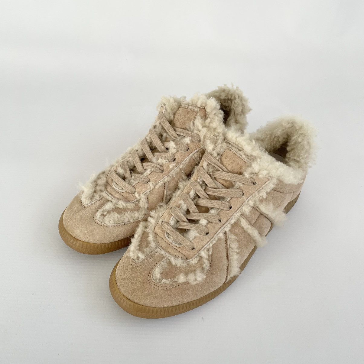 Maison Margiela Beige Shearling GAT Sneakers Size US 8 / IT 38 - 4 Thumbnail