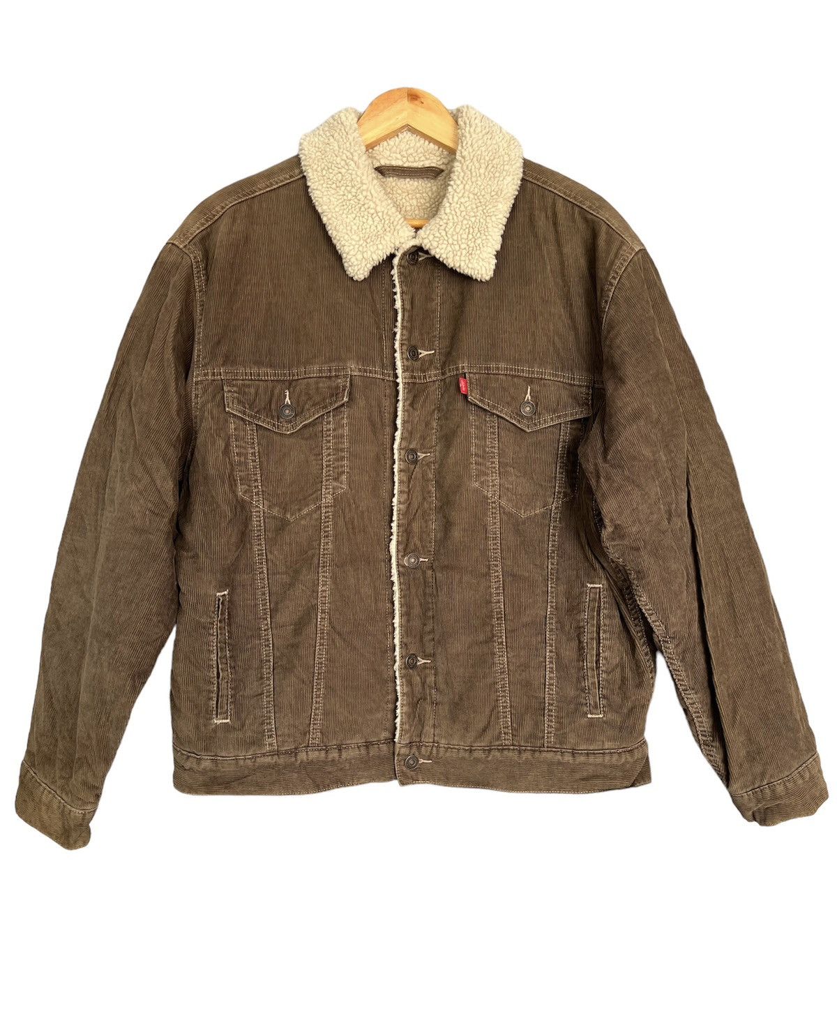 image of Levis x Levis Made Crafted VTG Levi’S Corduroy Sherpa Jacket in Dark Brown, Men's (Size Large)