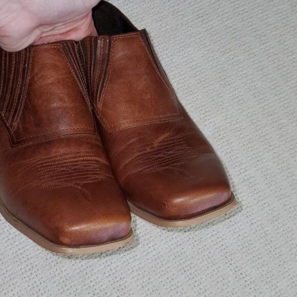 Durango Durango Sz. 8.5 Brown Leather 2" Heeled Pullon Square Toe Bo Size US 8.5 / EU 41-42 - 5 Thumbnail
