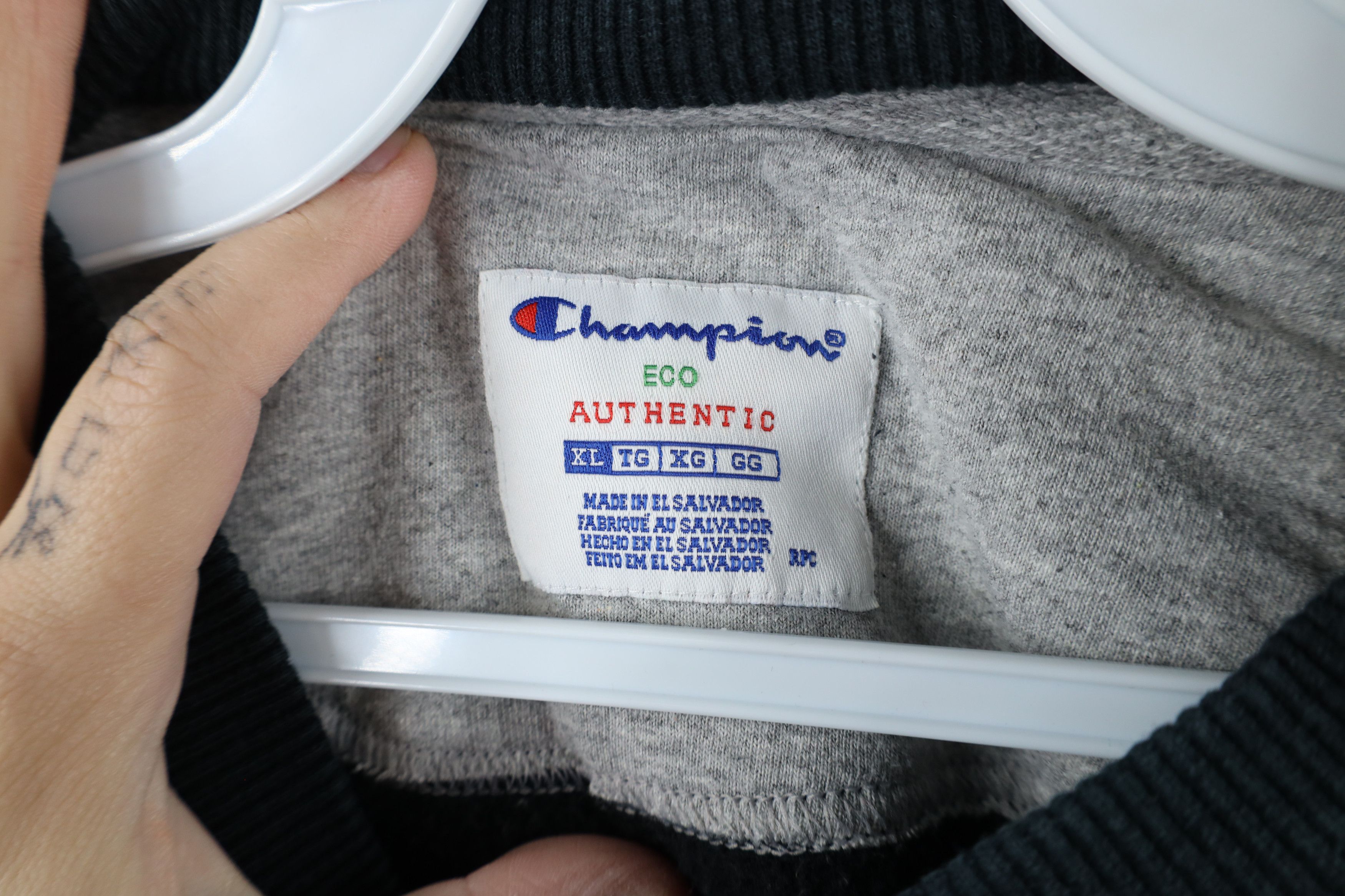 Champion × Vintage Vintage Champion Classic Logo Crewneck Sweatshirt Black Size US XL / EU 56 / 4 - 6 Thumbnail