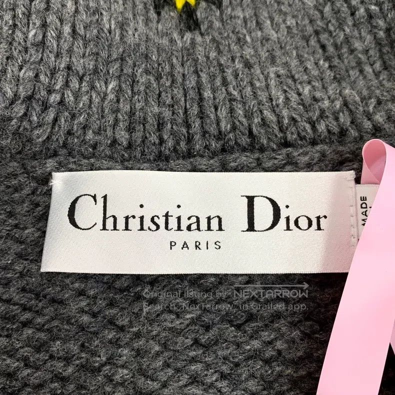 Dior Dior Gray letter inlaid wool navy collar long-sleeved knit Size XXS / US 00 / IT 34 - 6 Thumbnail