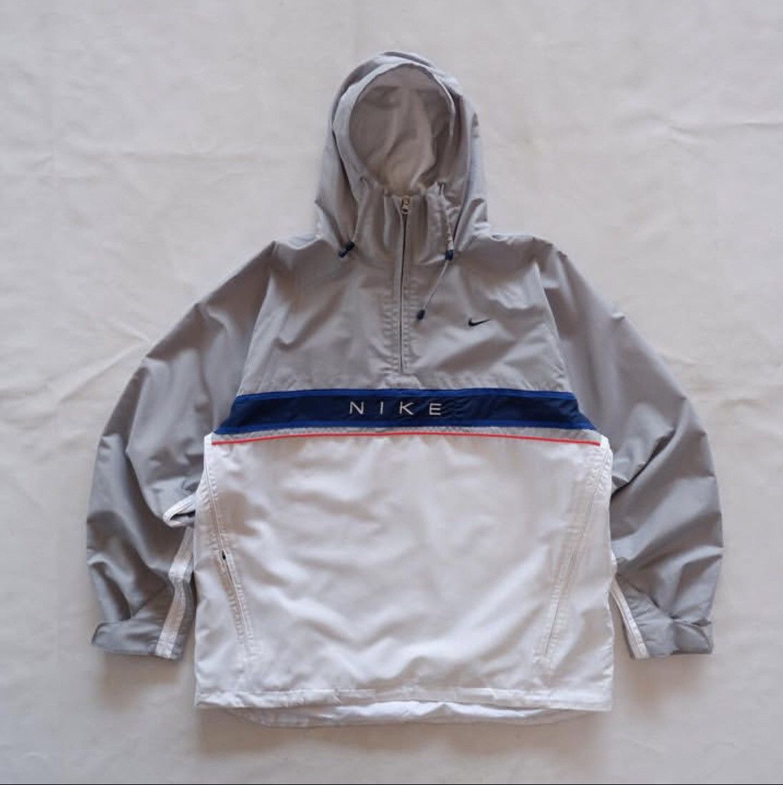 Nike × Vintage Nike Spell Out Half Zip Hood Size US XL / EU 56 / 4 - 1 Thumbnail