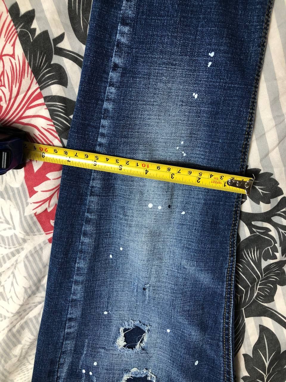Japanese Brand Dirty Painted Distressed Thrashed Faded Baggy Jeans Y2K Size US 32 / EU 48 - 13 Thumbnail