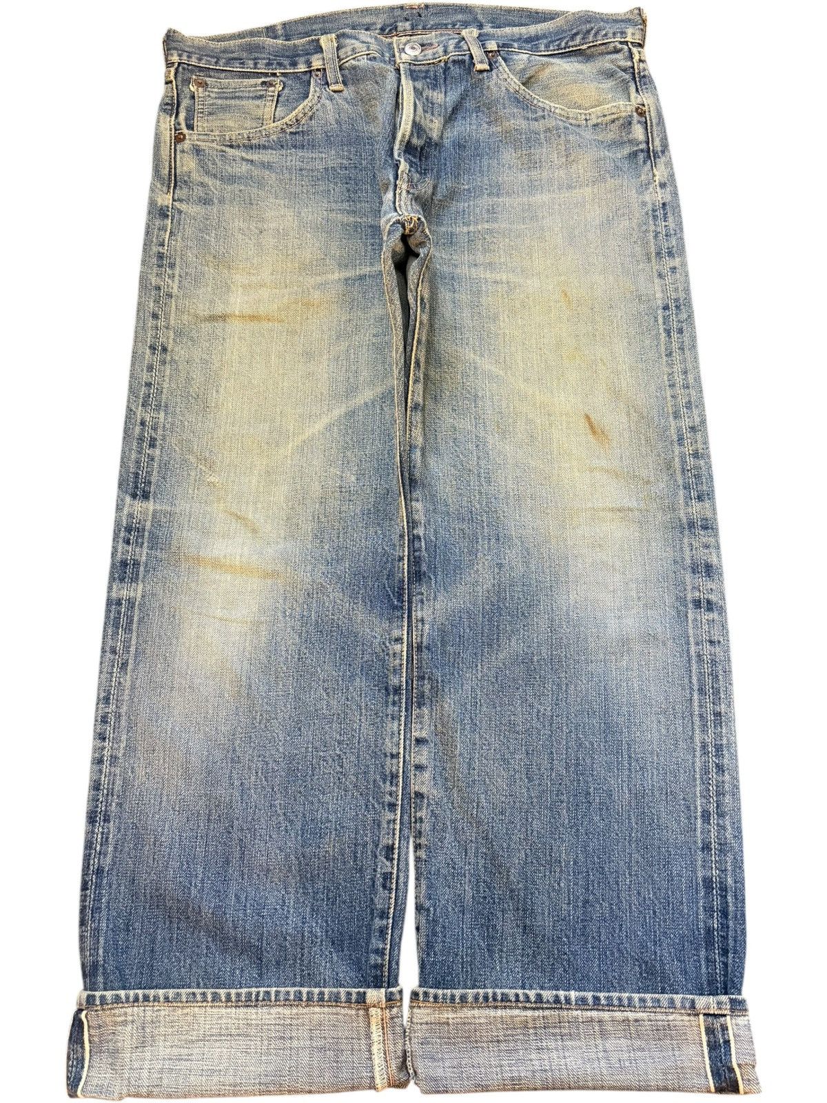 Studio D'Artisan Vintage Japanese Brand Mud Wash Selvedge Baggy Jeans Size US 35 - 1 Thumbnail