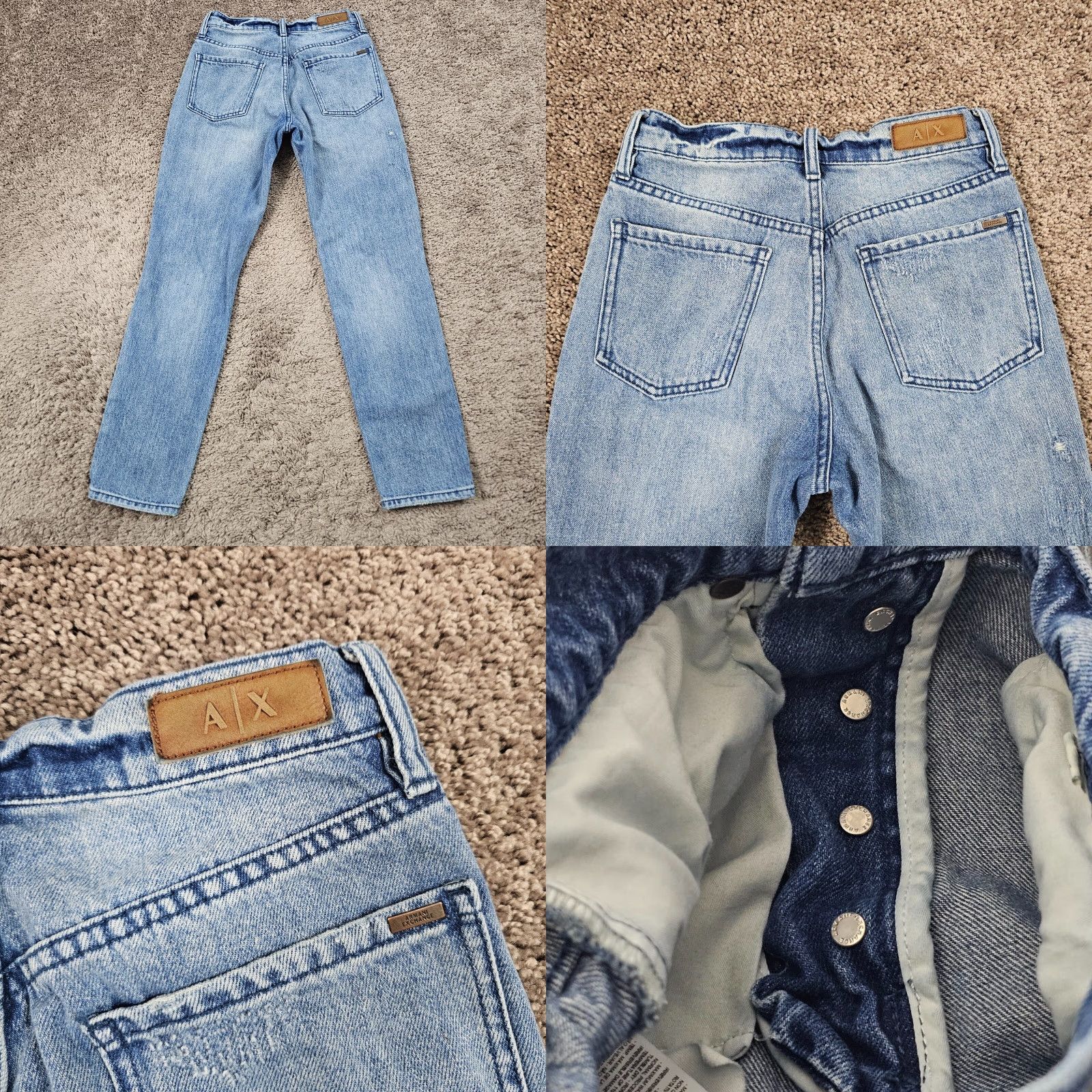 Armani Exchange ARMANI EXCHANGE Jeans Womens 26 High Rise Cropped Light Wash Denim Blue Carrot 24x26 Regular Fit Size 26" / US 2 / IT 38 - 8 Thumbnail
