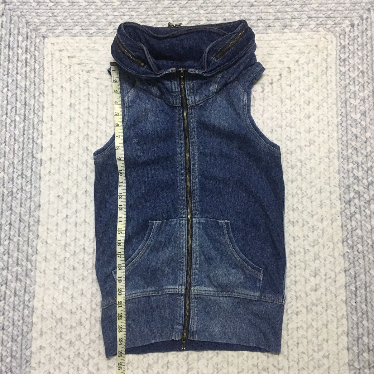 Japanese Brand Rare GOA Seditionaries Sleeveless Denim Jacket with Hoodie Size US XXS / EU 40 - 16 Thumbnail